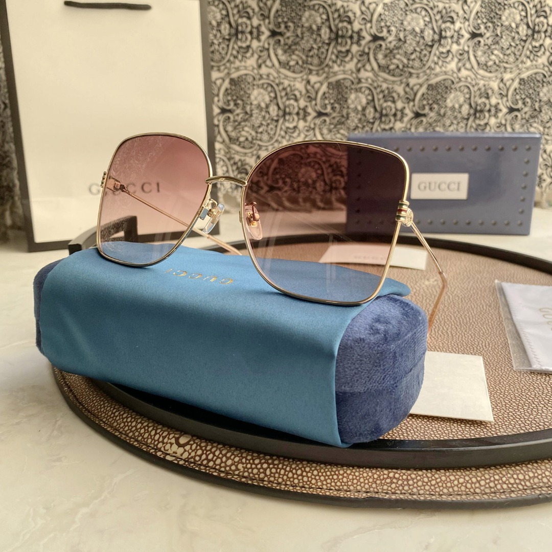 Gradient GG Metal & Acetate Butterfly Sunglasses