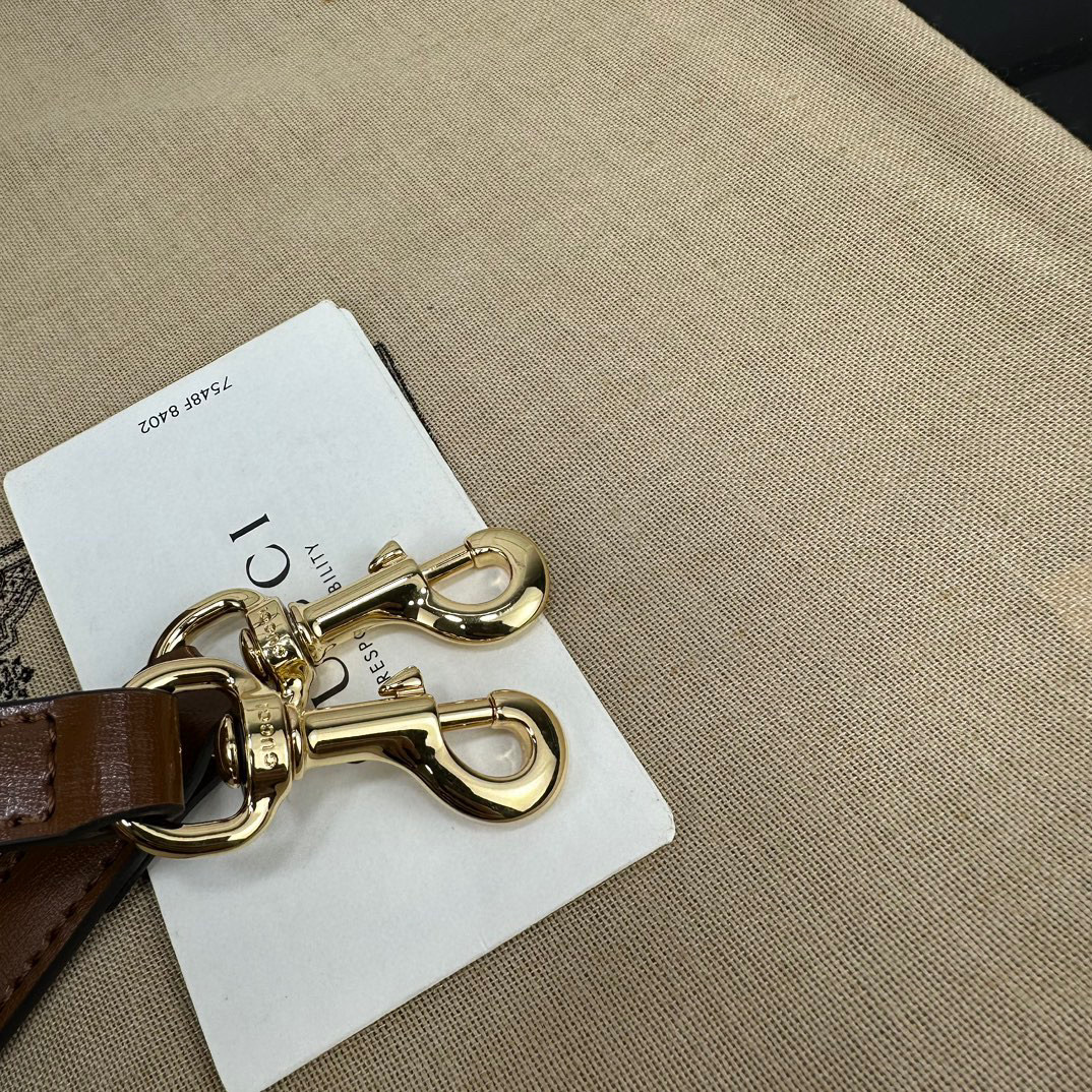 Gucci Ophidia mini bucket bag in brown leather