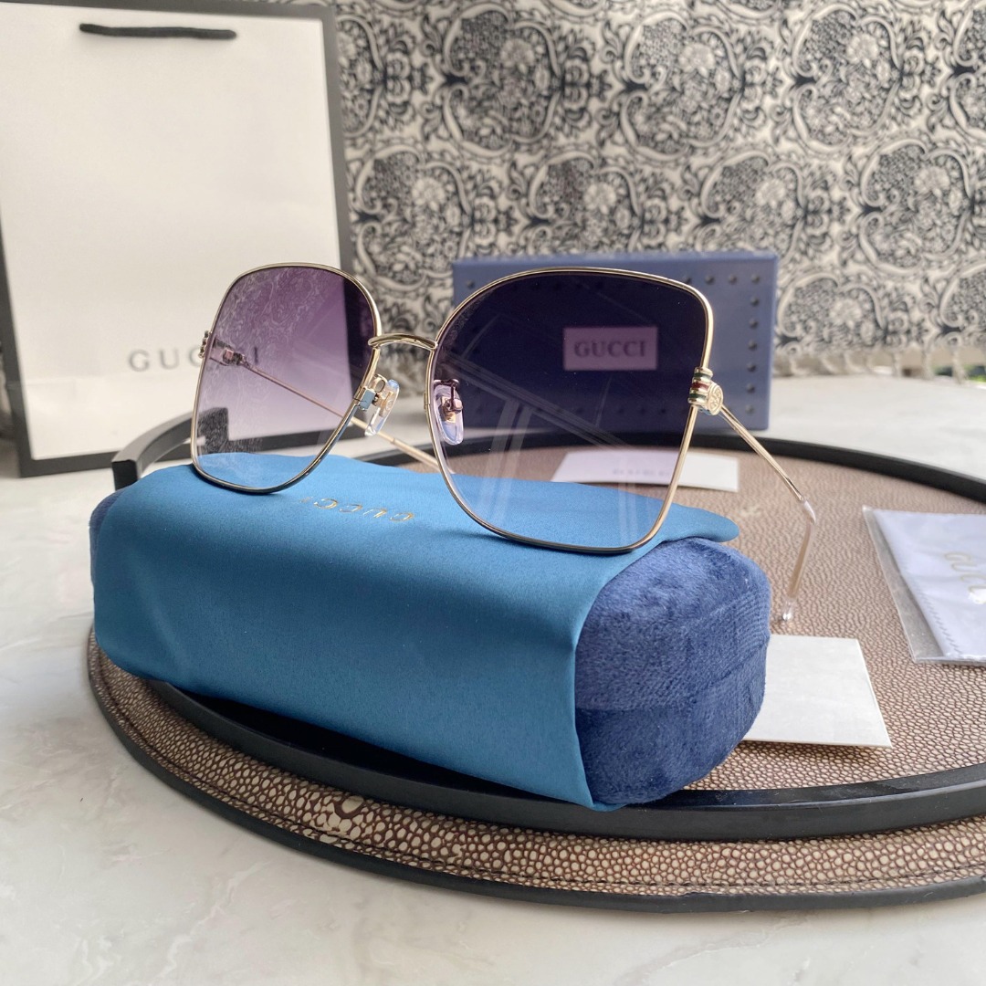 Gradient GG Metal & Acetate Butterfly Sunglasses