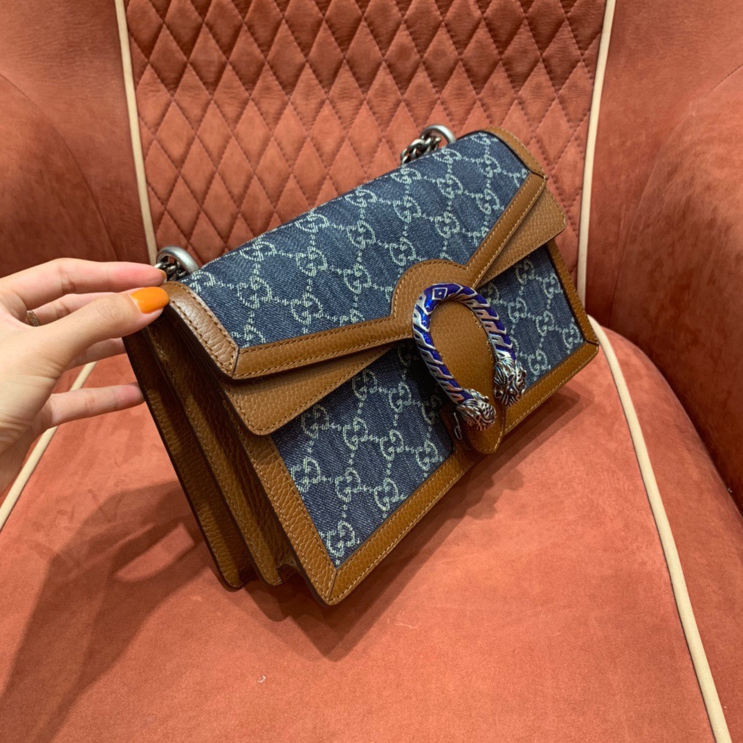 Gucc1 denim shoulder bag