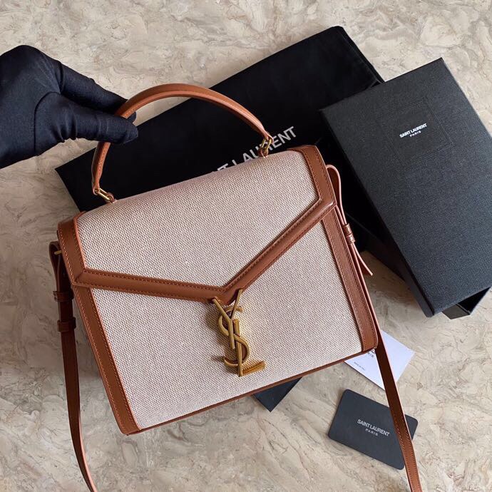 SOLFERINO LARGE SATCHEL IN BOX SAINT LAURENT LEATHER