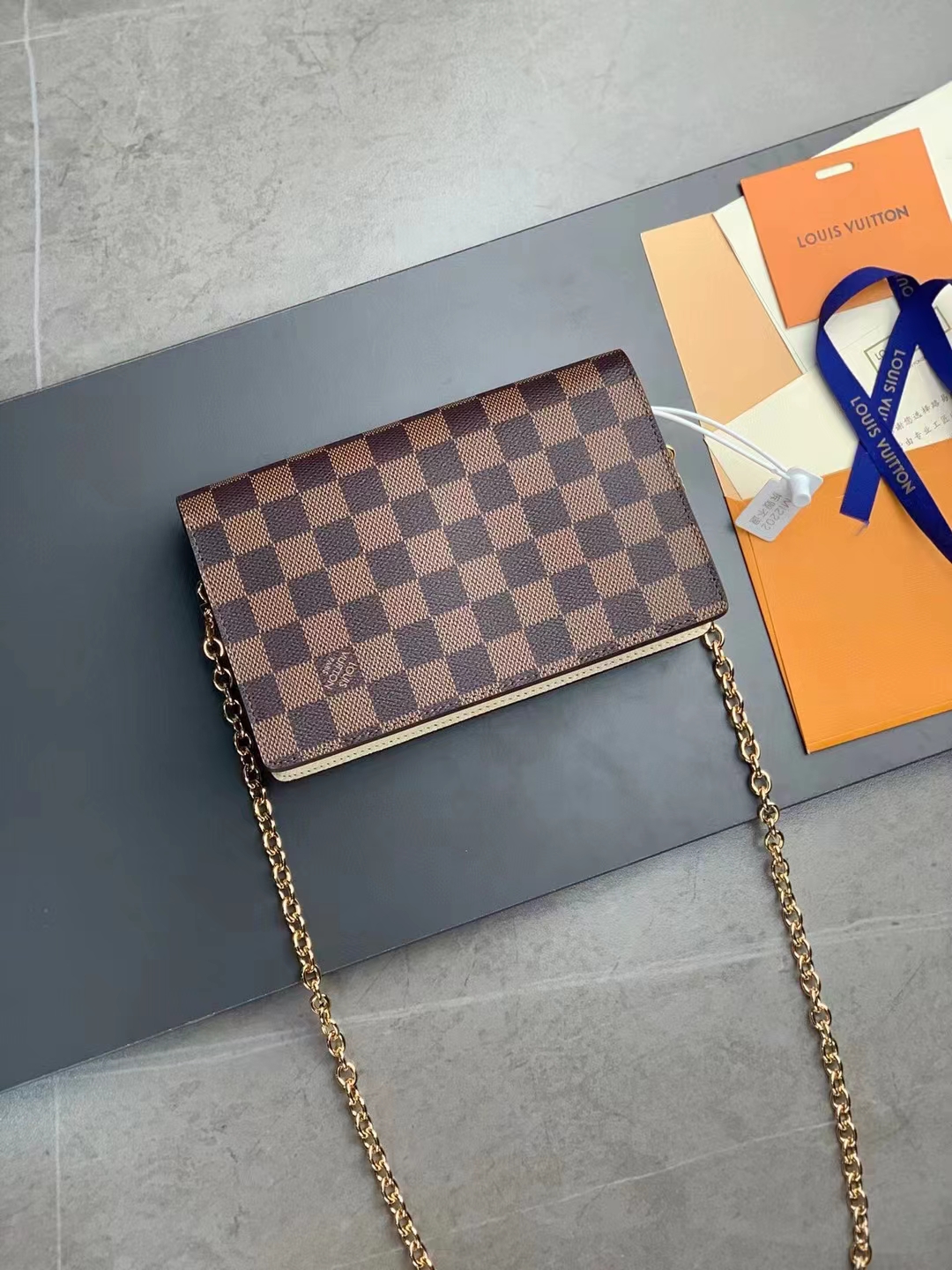 Vavin Chain Wallet NM Damier with Leather