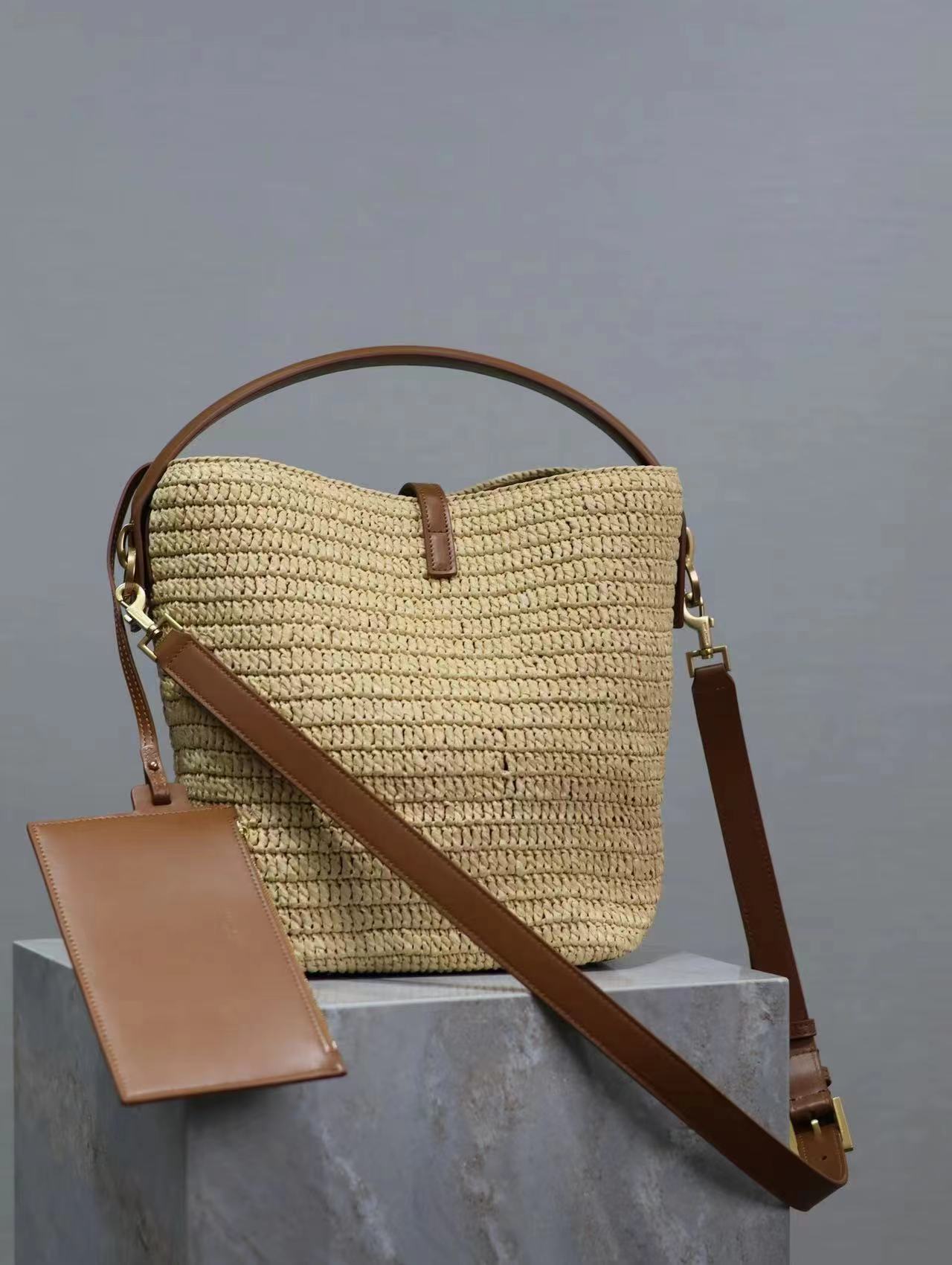 YSL fiber woven bag