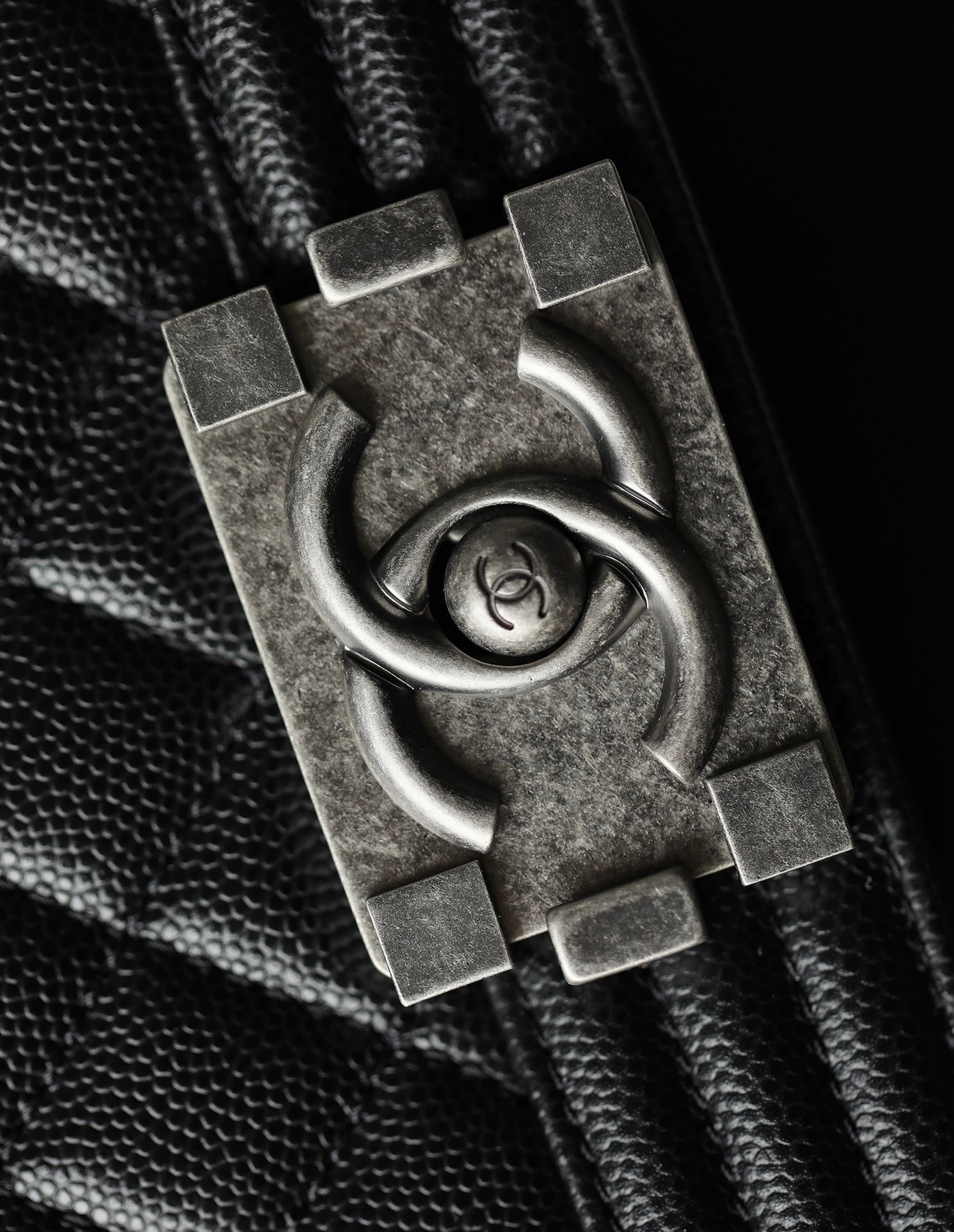 Chanel Boy Sliver Hardware Caviar Cow Leather