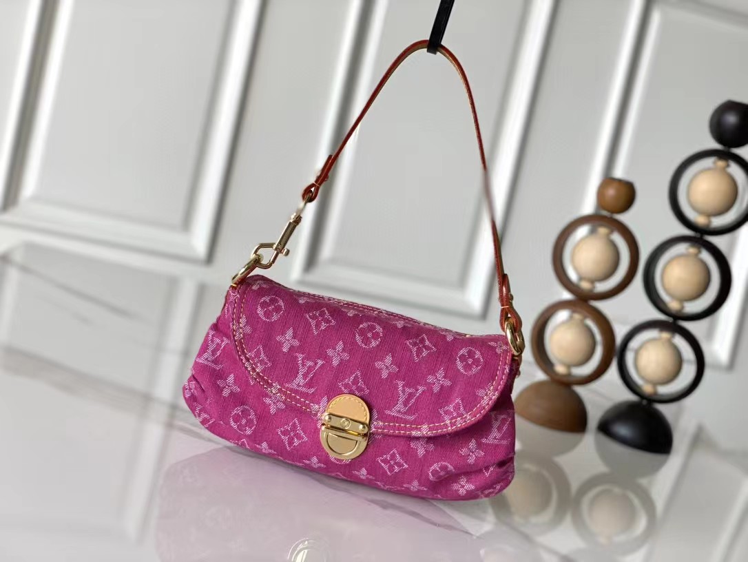 Louis Vuitton Pink Monogram Denim Pleaty