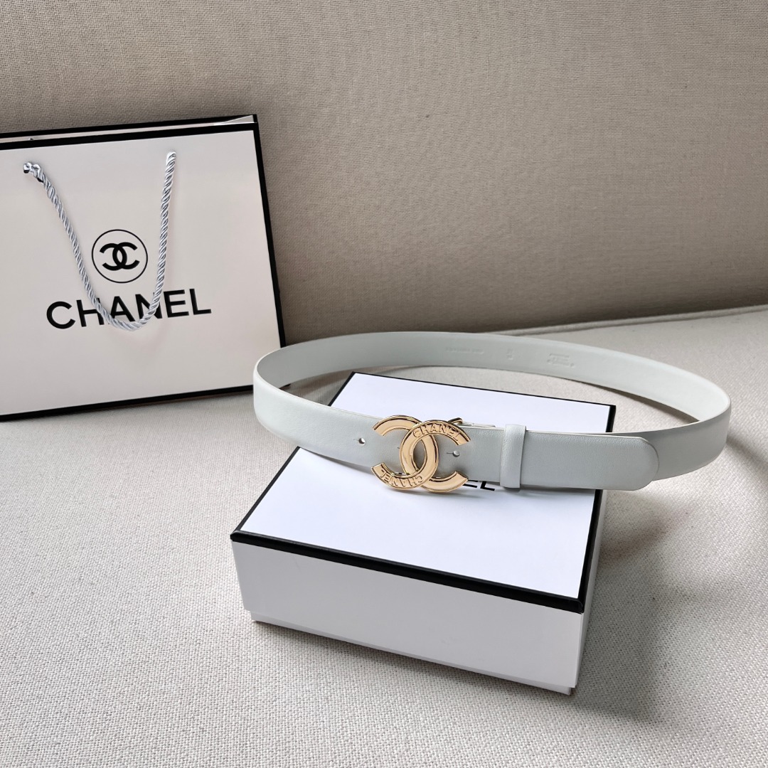 Chanel CC logo leather belt
