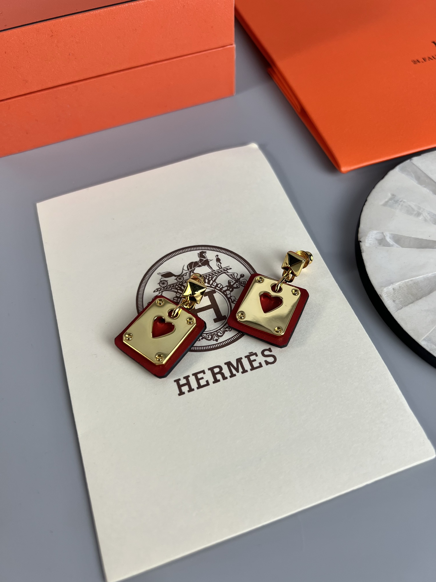Hermes As de Coeur Earrings