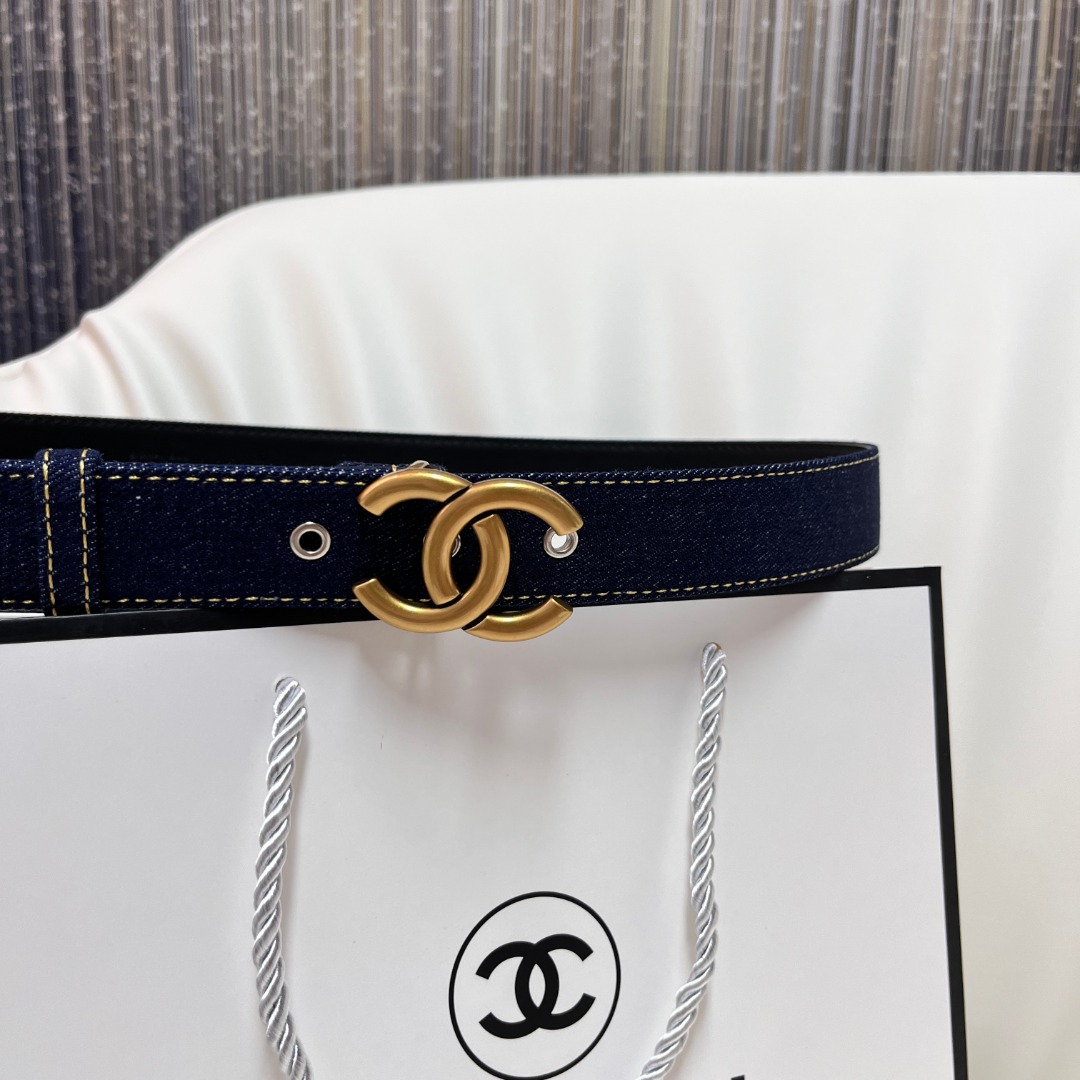 CHANEL Pre-Owned 1990s CC Turn-lock denim belt