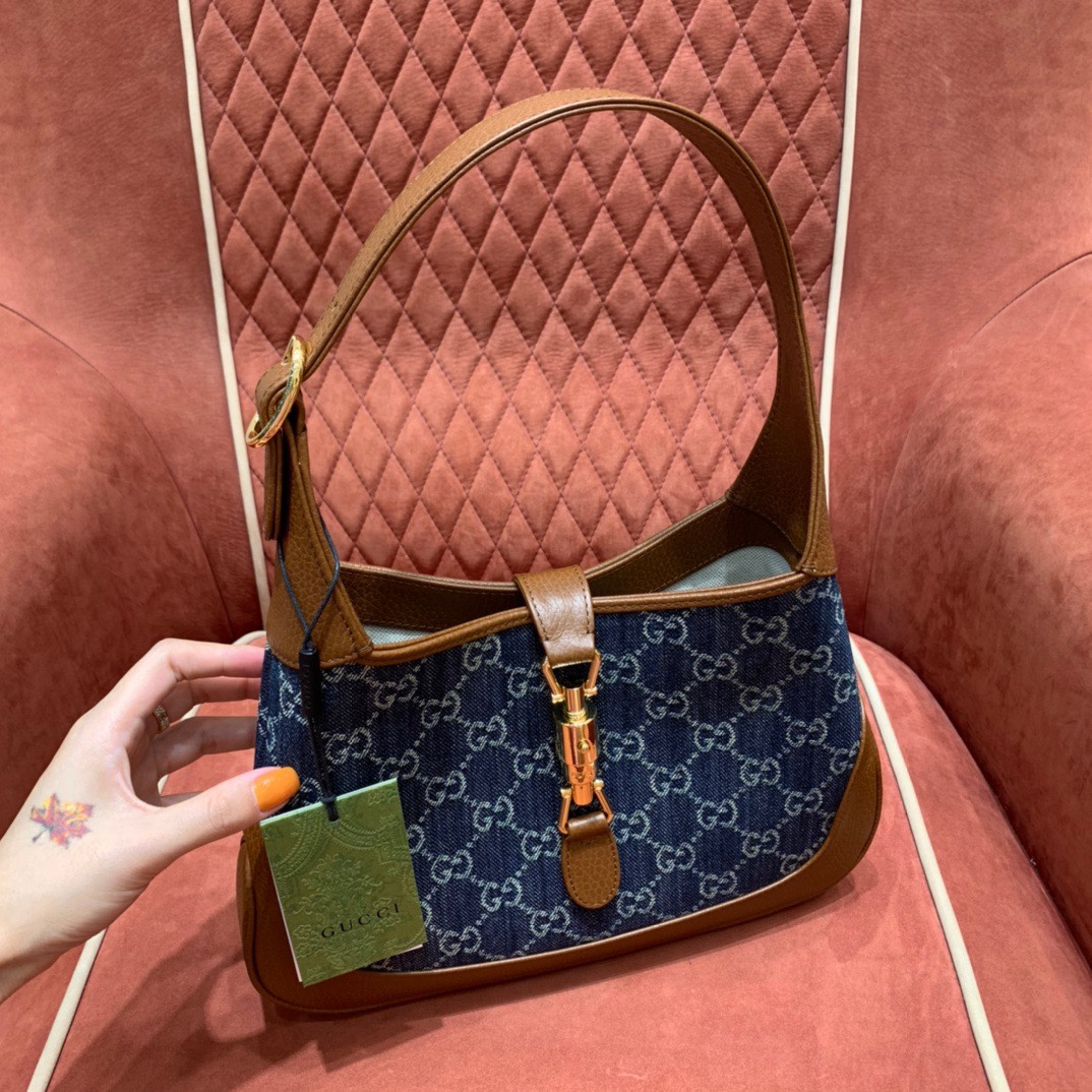 Gucc1 denim handbag