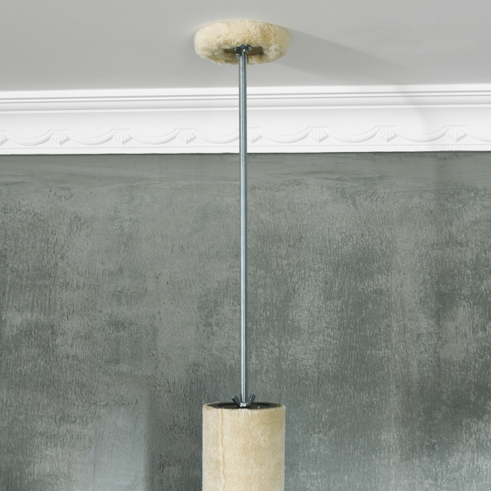 PawHut Krabpaal kattenboom, 1 kattenhol, 1 kattenbed, 1 ligplaats, 1 helling, 60 cm x 40 cm x 98 cm, Natuur + Beige