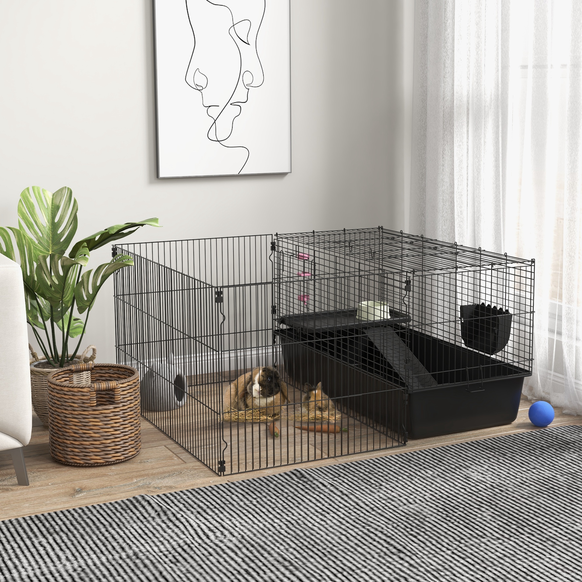 PawHut Rolcontainer archiefkast, 3 laden, afsluitbaar, verrijdbaar, 37 cm x 43,5 cm x 60 cm, wit