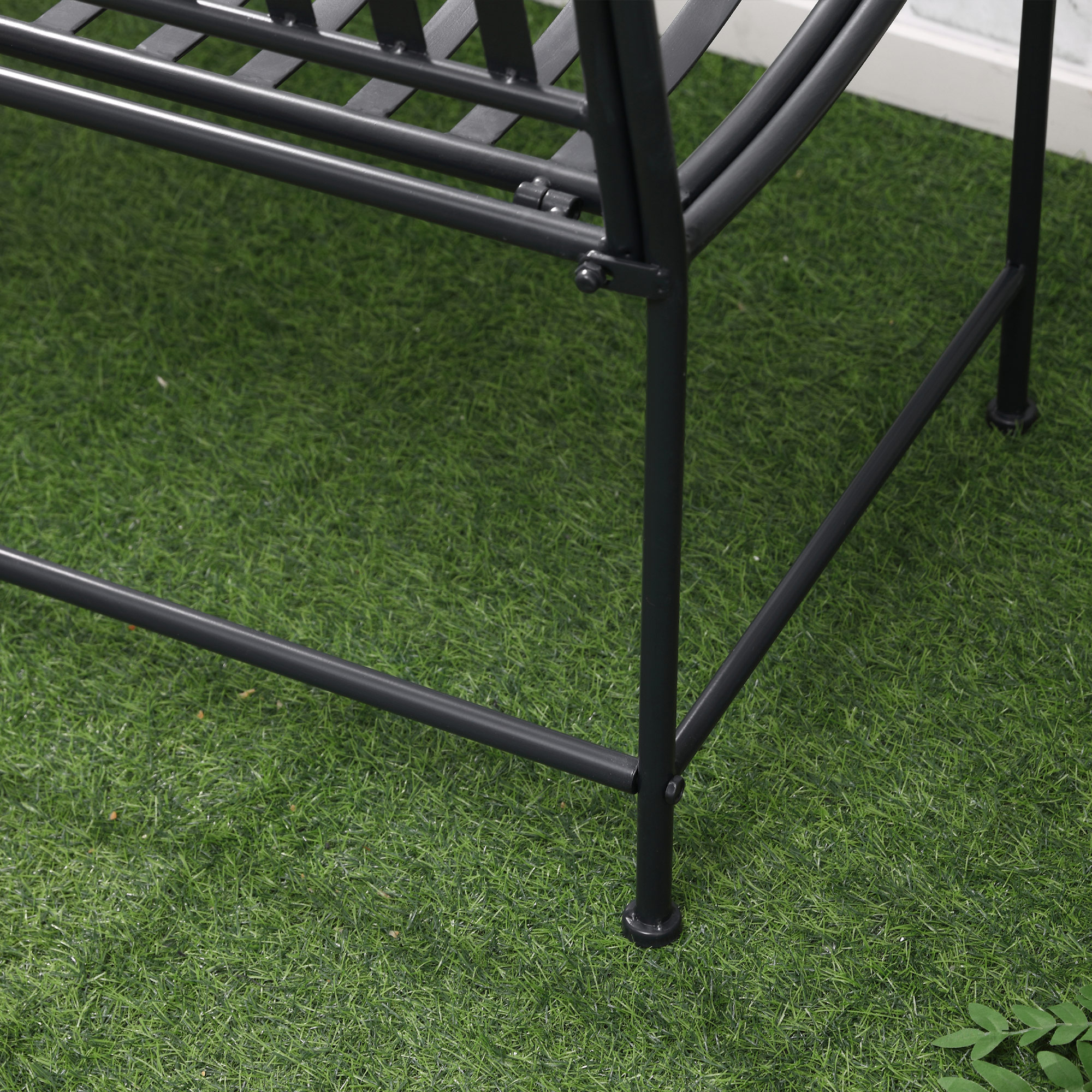 Outsunny tuinbank 2-zits met armleuningen voor tuinbalkon grijs