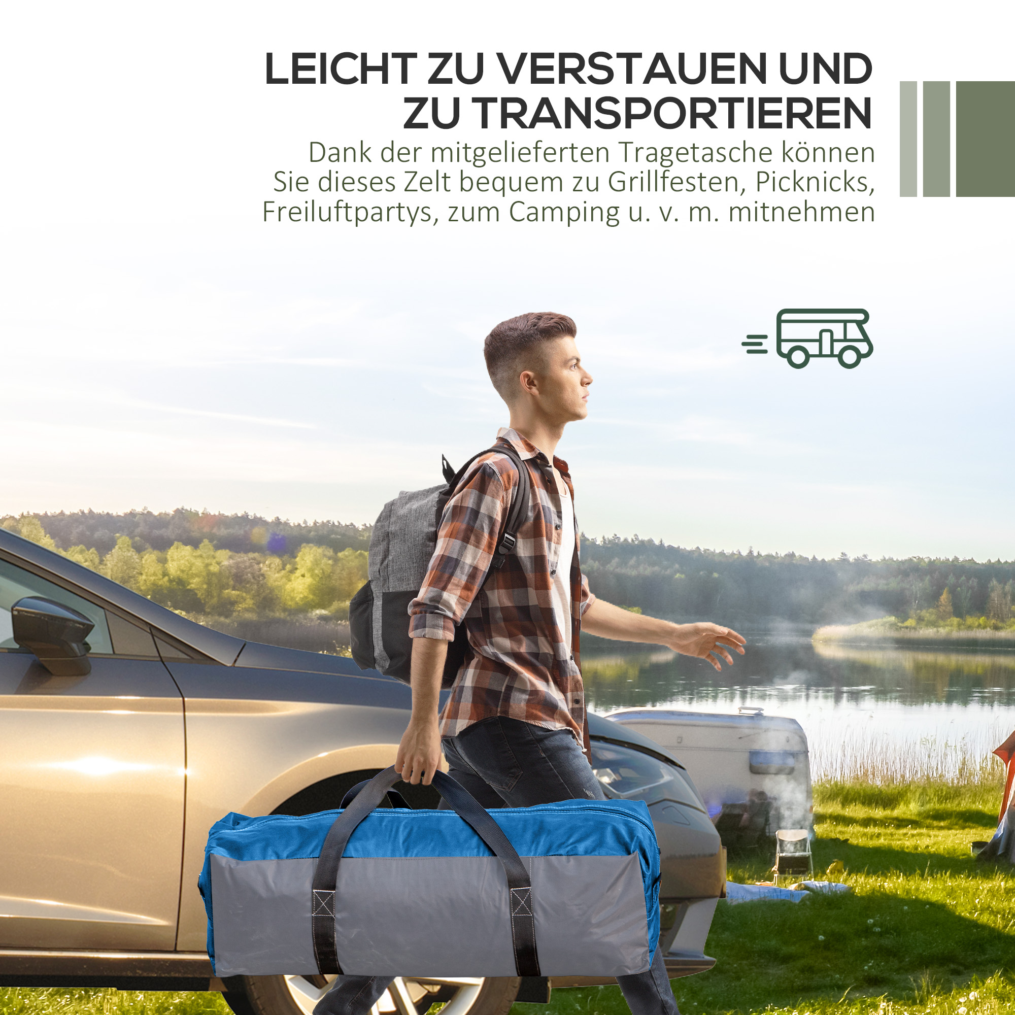 Outsunny Event Shelter 3,5 x 3,5m Paviljoen met Verlichtingshaak Waterafstotend Winterbestendig Tuinpaviljoen Groen