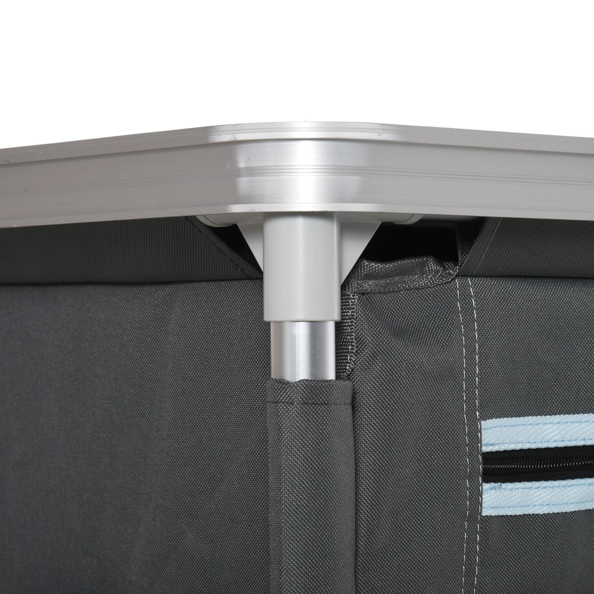 Outsunny Campingkast inklapbaar keukenbox draagbaar met 3 planken 1 kast grijs