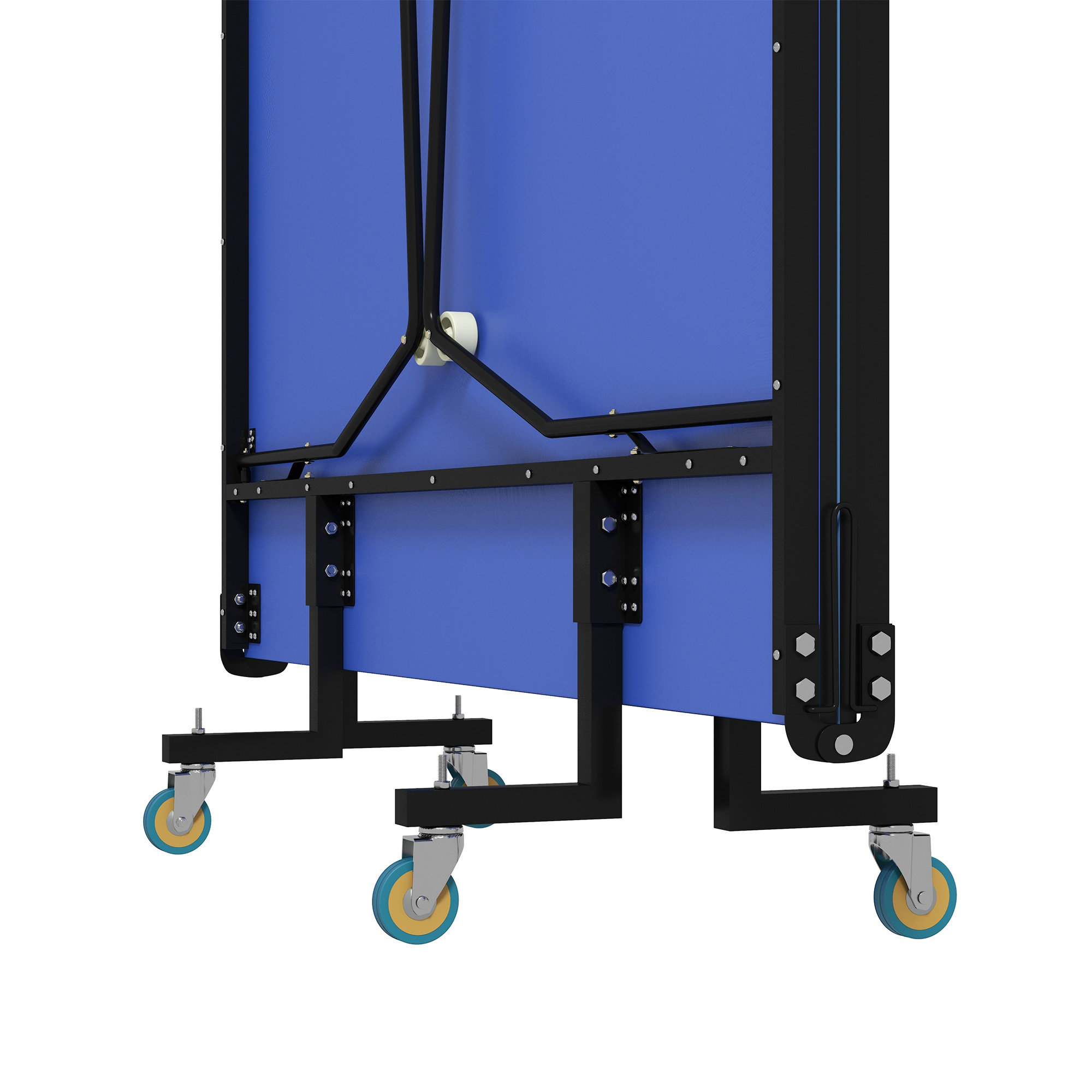 SPORTNOW Opvouwbare Tafeltennistafel, 8 Wielen, Poedergecoat Staalframe, MDF, 274 x 152,5 x 76 cm, Blauw