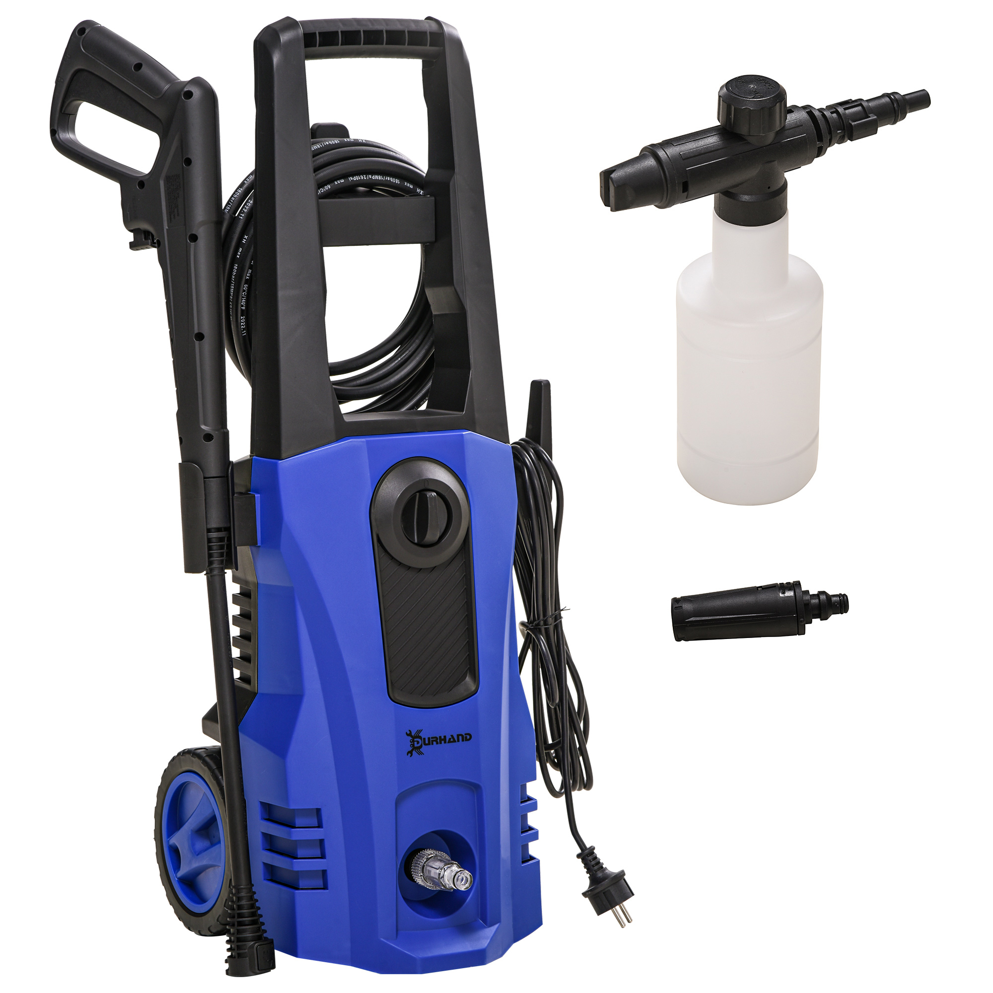 DURHAND hogedrukreiniger incl. 5-delig. Accessoires 150 bar werkdruk, 1800W