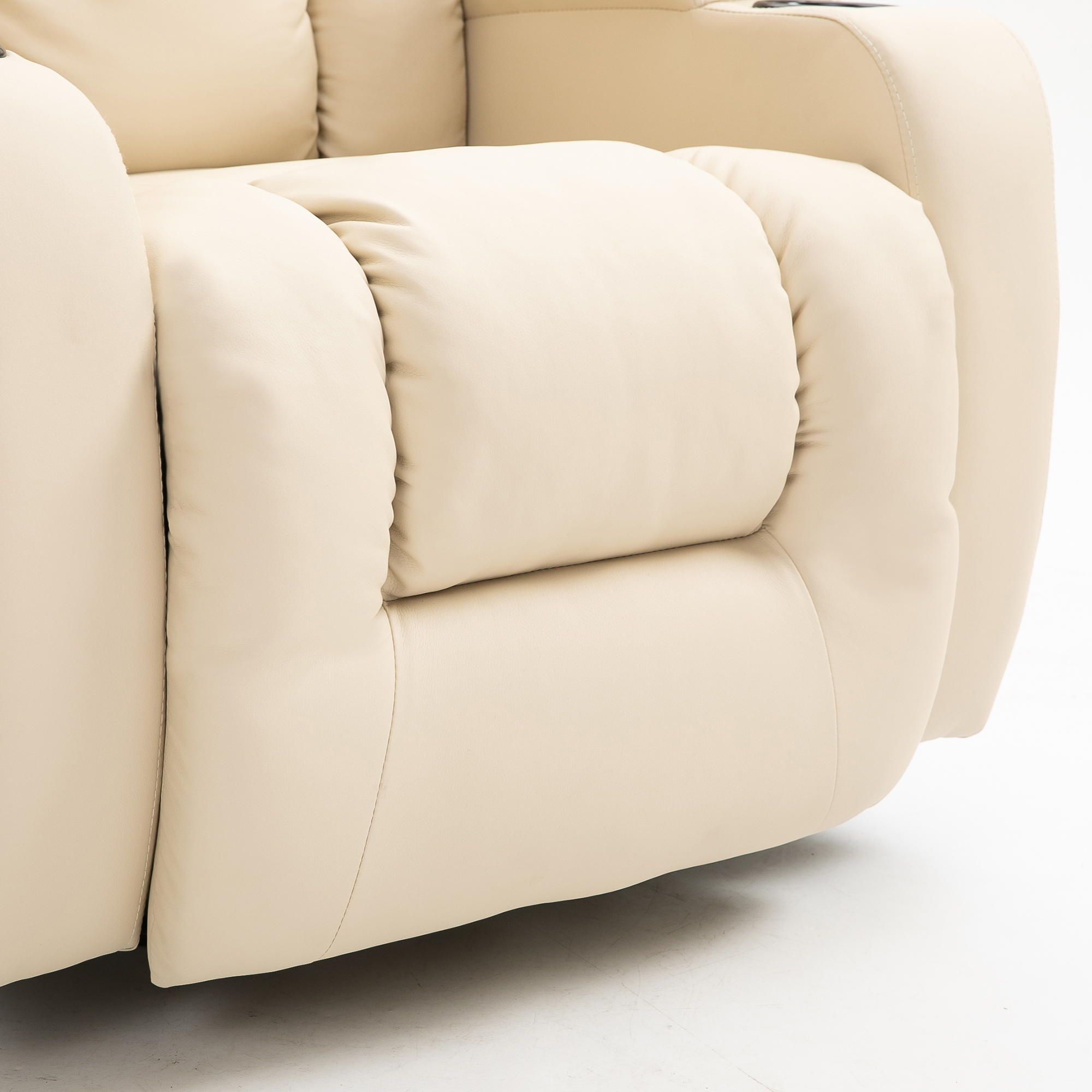 HOMCOM Massagestoel, relaxstoel, schommelfunctie, 8 vibratiepunten, inclusief afstandsbediening, zwart, crème