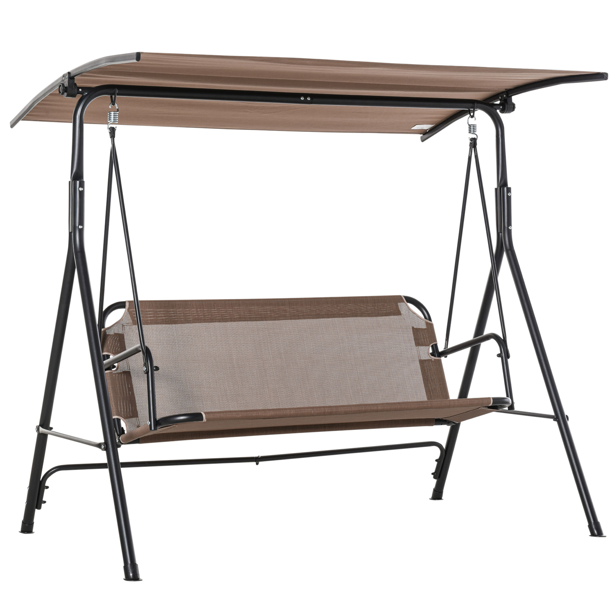 Outsunny 2-zits schommelstoel met zonnekap 172 cm x 110 cm x 155 cm