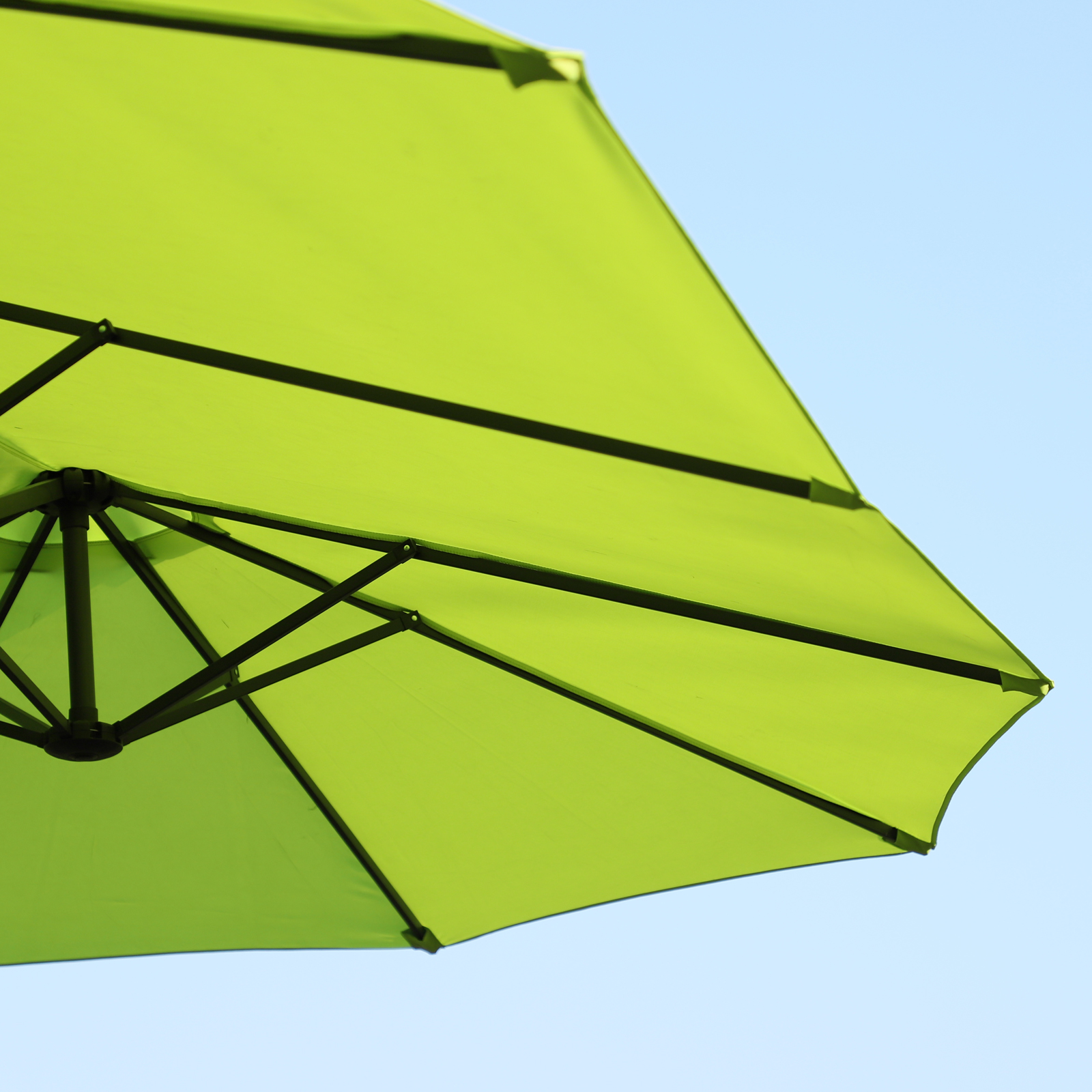 Outsunny Dubbele Parasol Tuinparasol Marktparasol Terrasparasol met Handkruk Groen Ovaal 460 x 270 x 240 cm