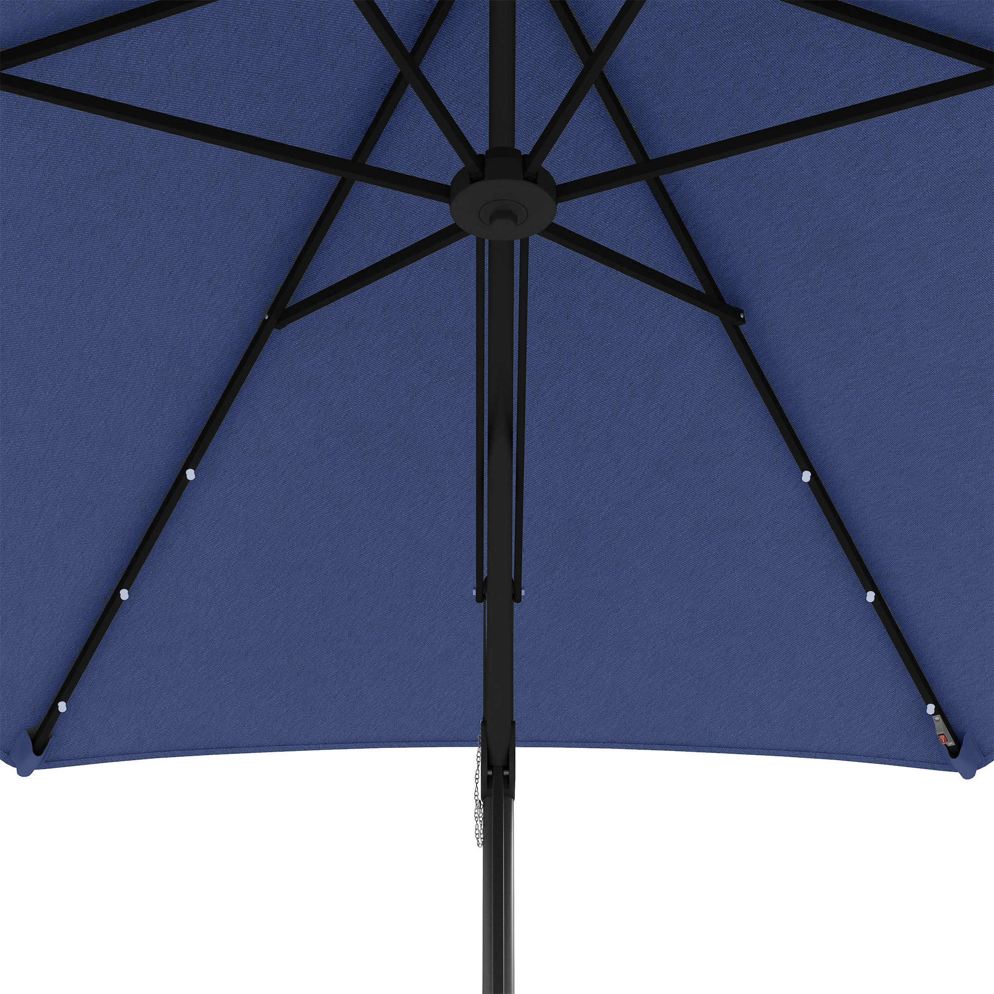 Outsunny Tuinparasol, zweefparasol, LED's, zonnepaneel, weerbestendig, inclusief beschermhoes, Ø290 x 260 cm, donkerblauw