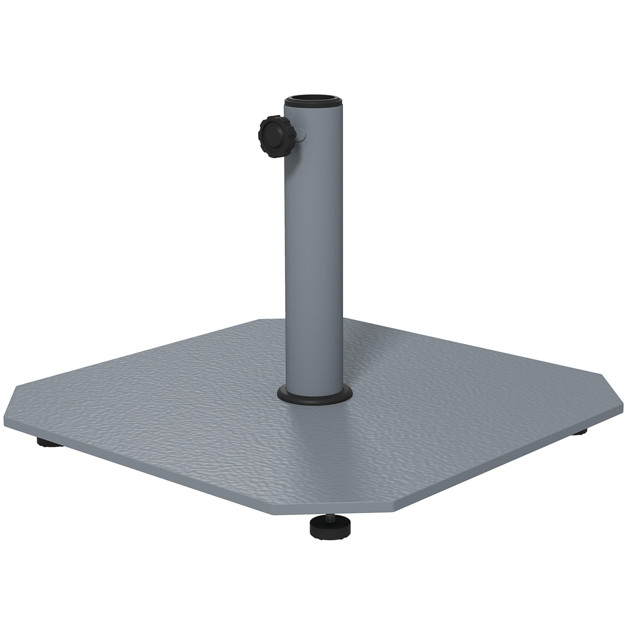 Outsunny Metalen parasolvoet 18,5 kg met wielen, vierkante parasolhouder voor parasols 32/38/48mm