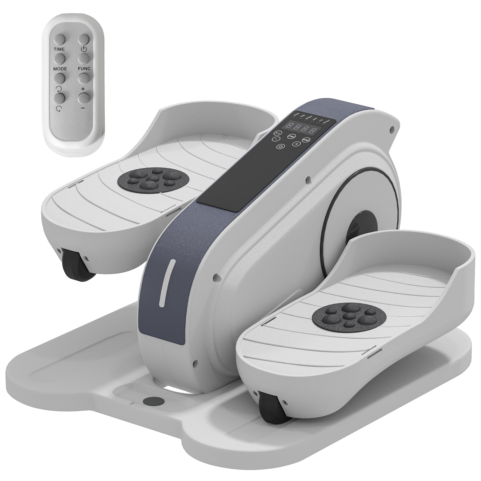 SPORTNOW Zitpedaaltrainer, Mini-Ellipsentrainer met LCD-Monitor, Afstandsbediening, 10 Instelbare Snelheidsniveaus, Wit