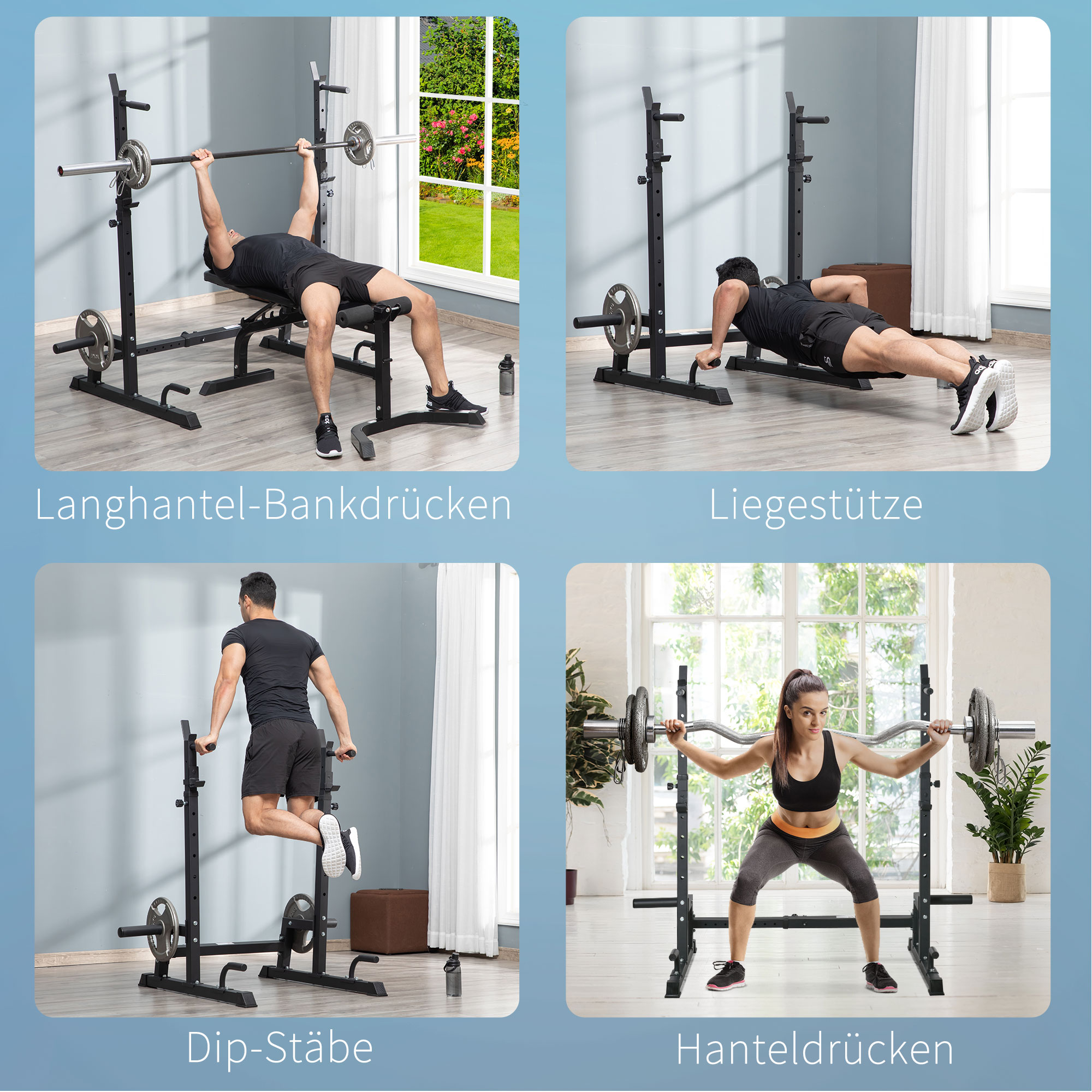 HOMCOM halterstandaard 170 cm x 103 cm x 111-161 cm