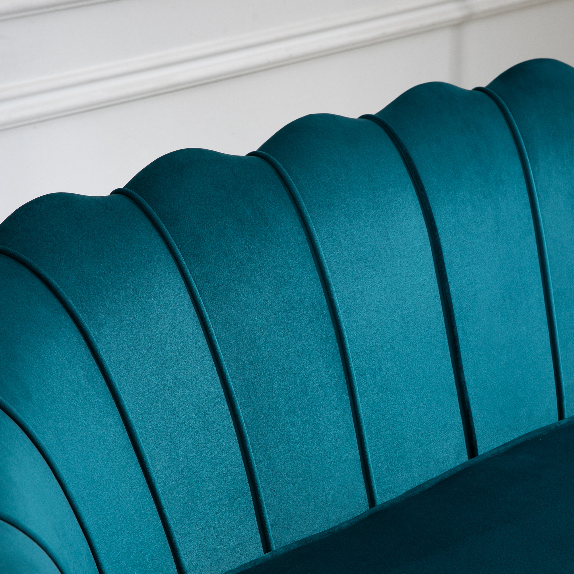 HOMCOM Tweezitsbank, Sofa, Gepolsterde Bank, Samtlook, Dubbelzitbank, tot 150 kg belastbaar, 130 x 77 x 77 cm, Donkergroen