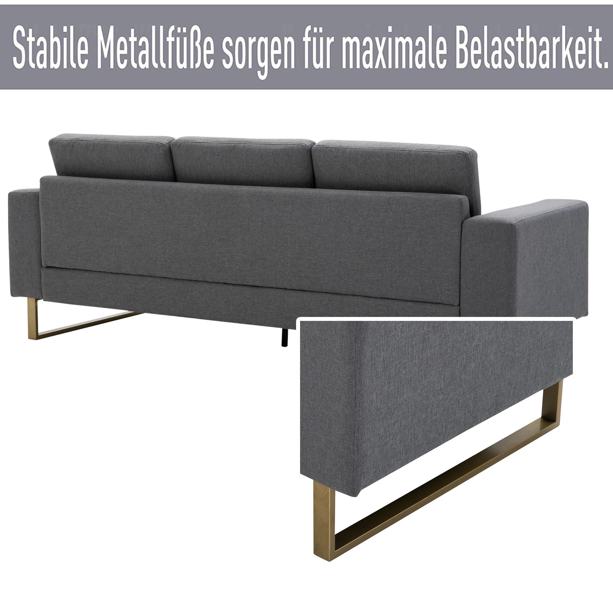 HOMCOM bank gestoffeerde 3-zitsbank tv-fauteuil gestoffeerde bank loungebank kussen