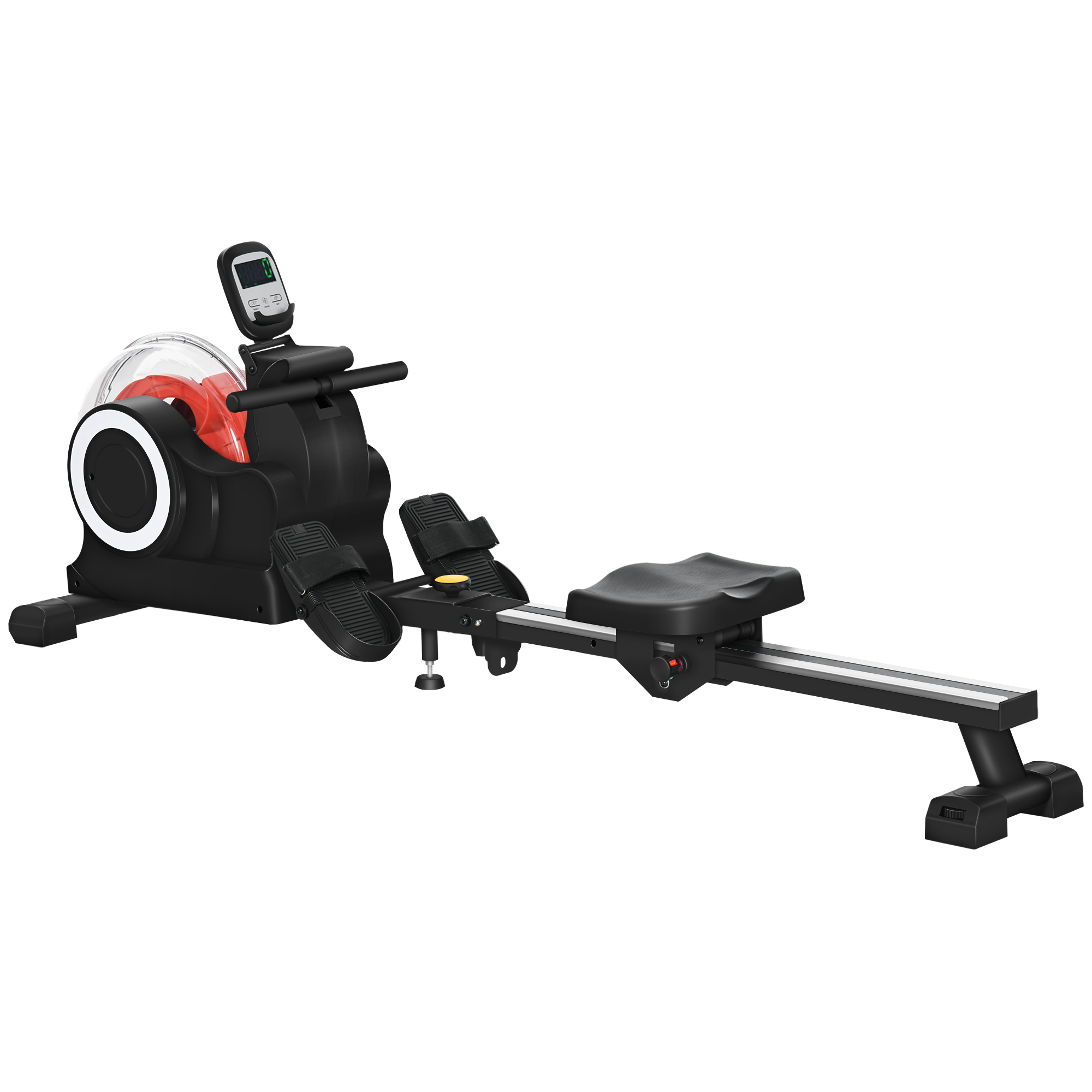 SPORTNOW Waterroeimachine, opvouwbaar, 6 weerstanden, display, mobielhouder, tot 120kg, metalen frame, Zwart