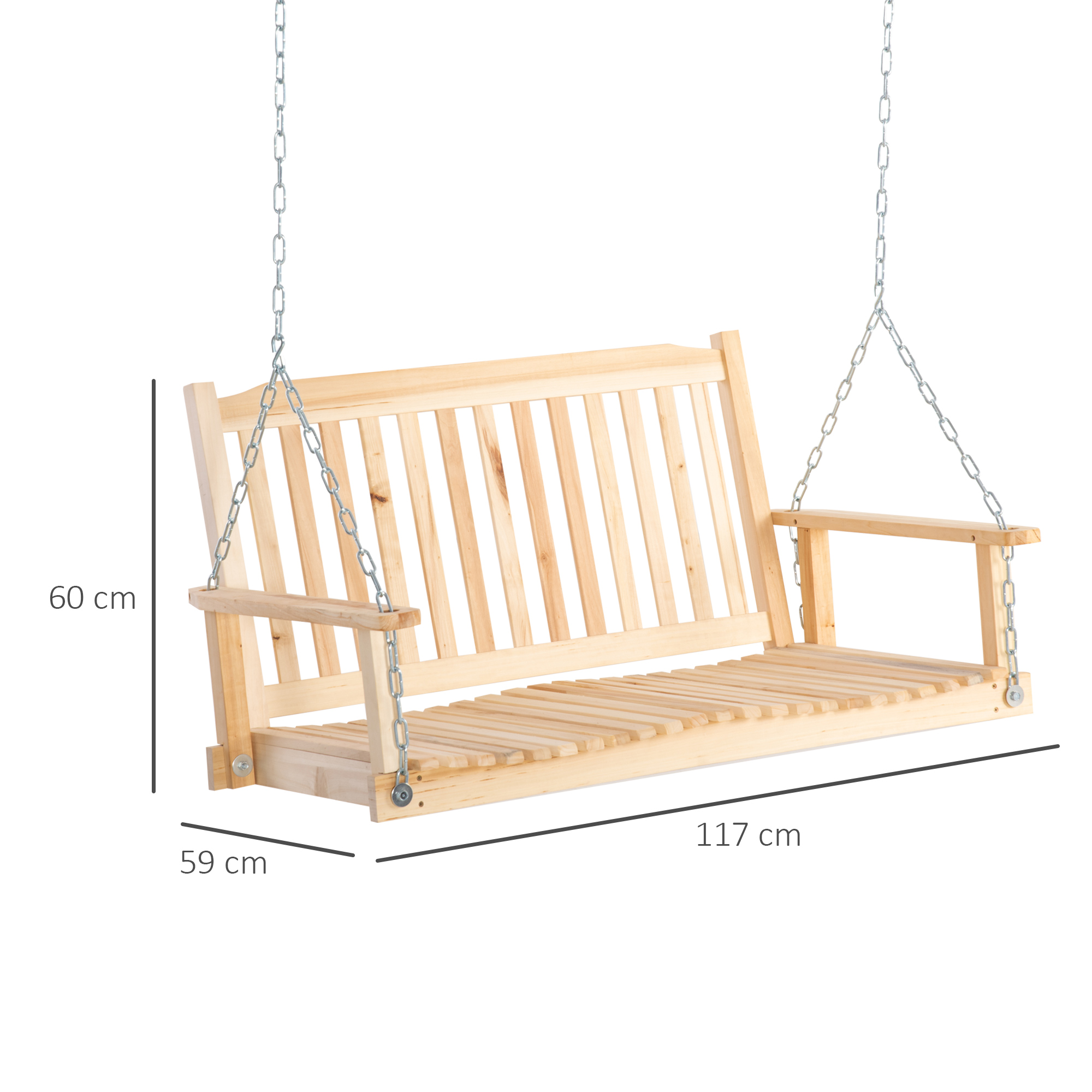 Outsunny tuinschommel voor 2 personen 117 cm 69 cm x 60 cm