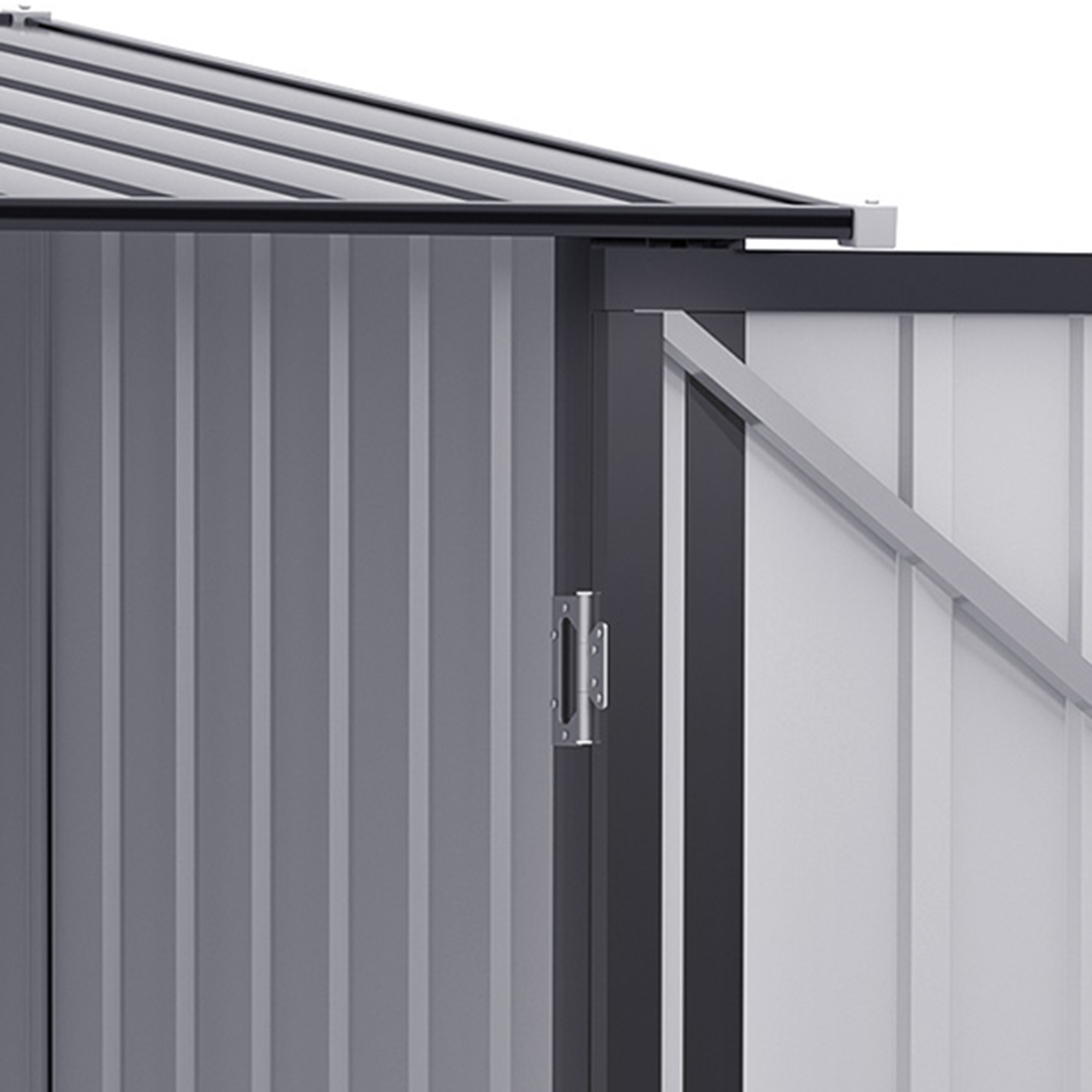 Outsunny Tuinhuis Metaal, Roestvrij en Condensatie Bestrijding voor Huis,100x103x160 cm, Donkergrijs