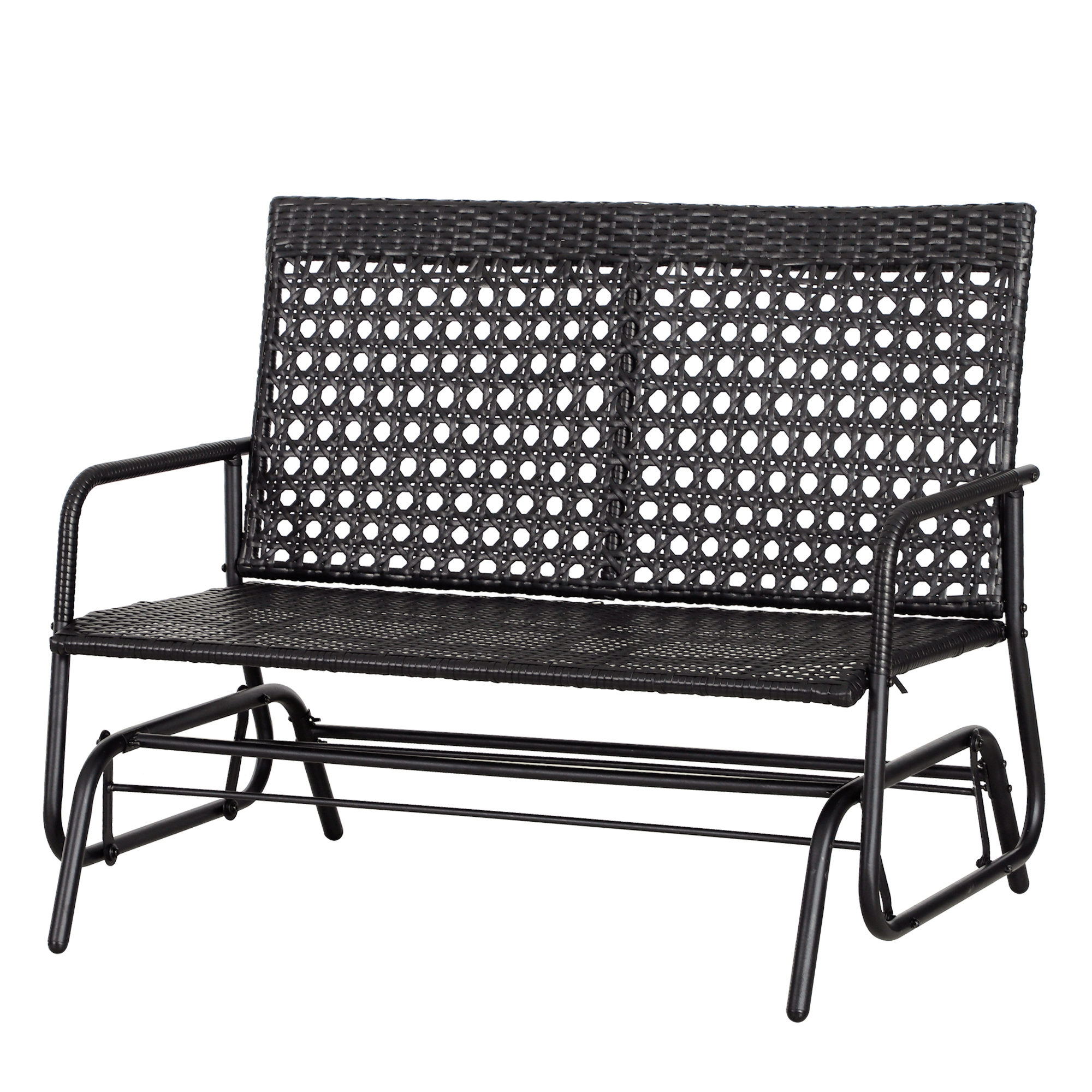 Outsunny Tuinschommel schommelbank tuinbank schommel zitbank 2-zits poly-rotan