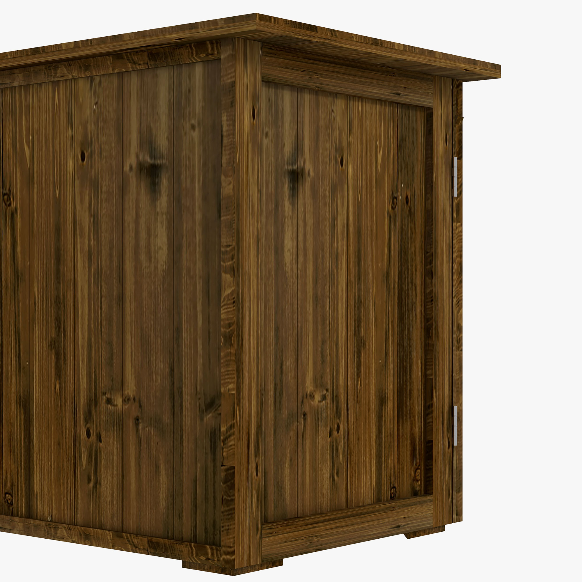Outsunny Tuinhuisje met dubbele deuren, magneetsluitingen, weerbestendig, natuurlijk hout, 77B x 55D x 72H cm, bruin