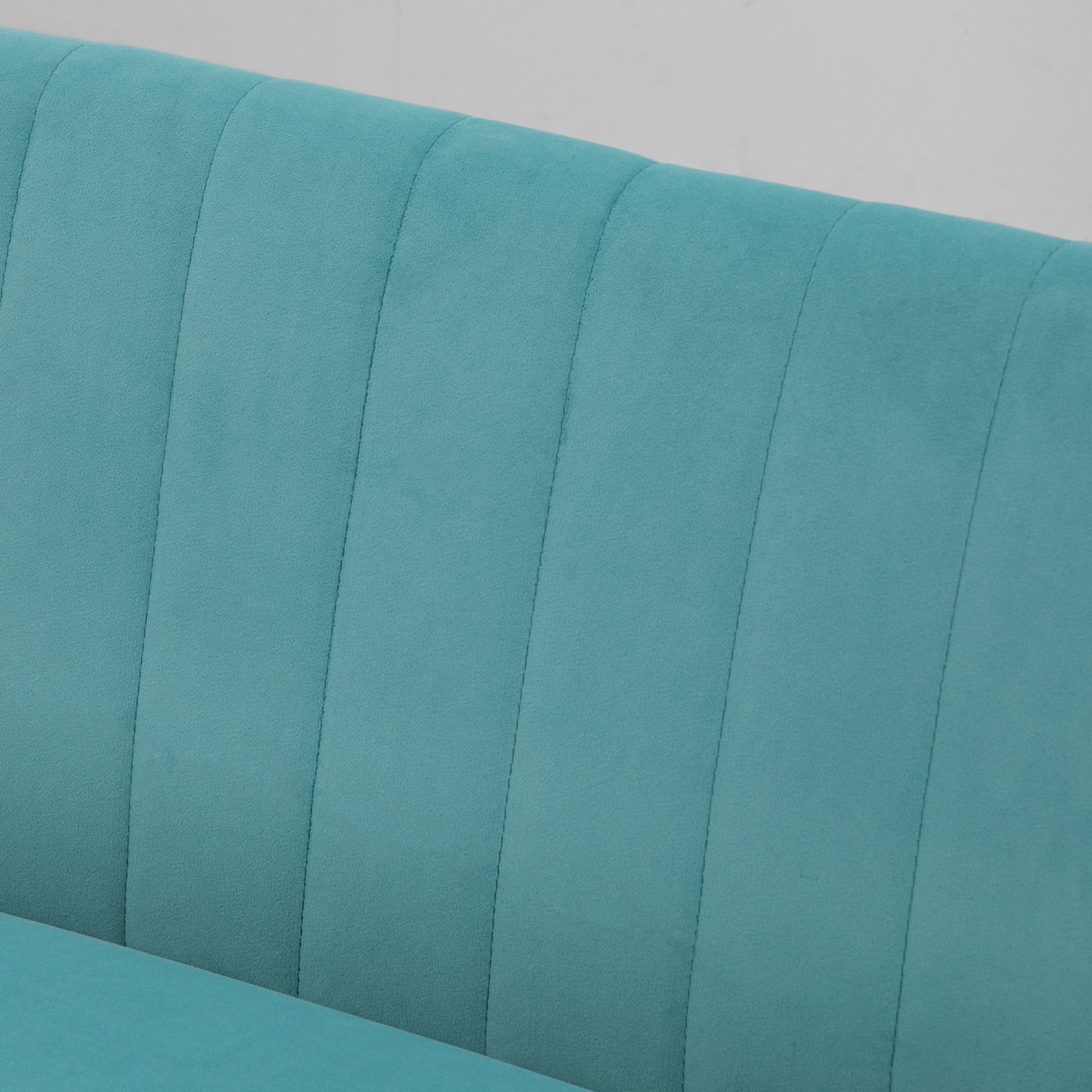 HOMCOM Sofa Retrodesign 2-zitsbank, houten poten, 117 cm x 56,5 cm x 77 cm, Groente