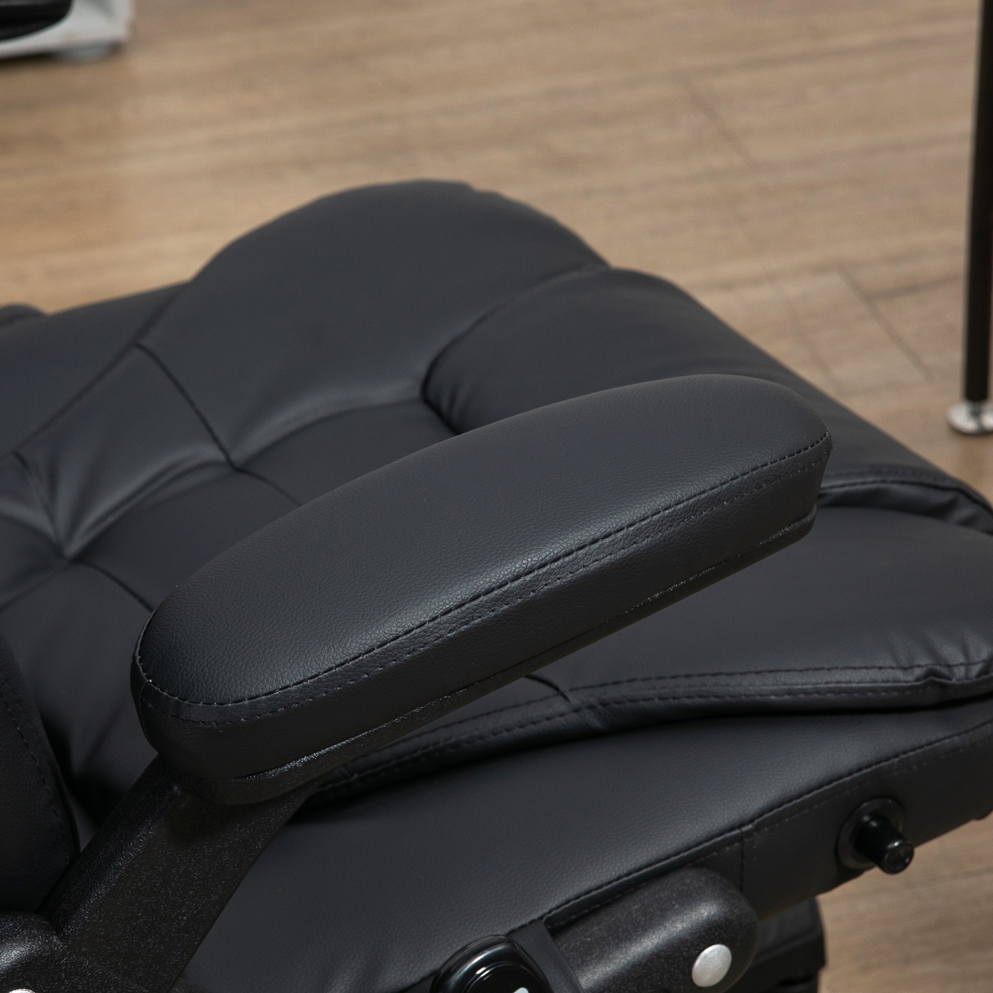 HOMCOM® directiestoel met massagefunctie bureaustoel kantoorstoel gaming stoel massagestoel met warmtefunctie vibratie op 6 punten draaibaar zwart