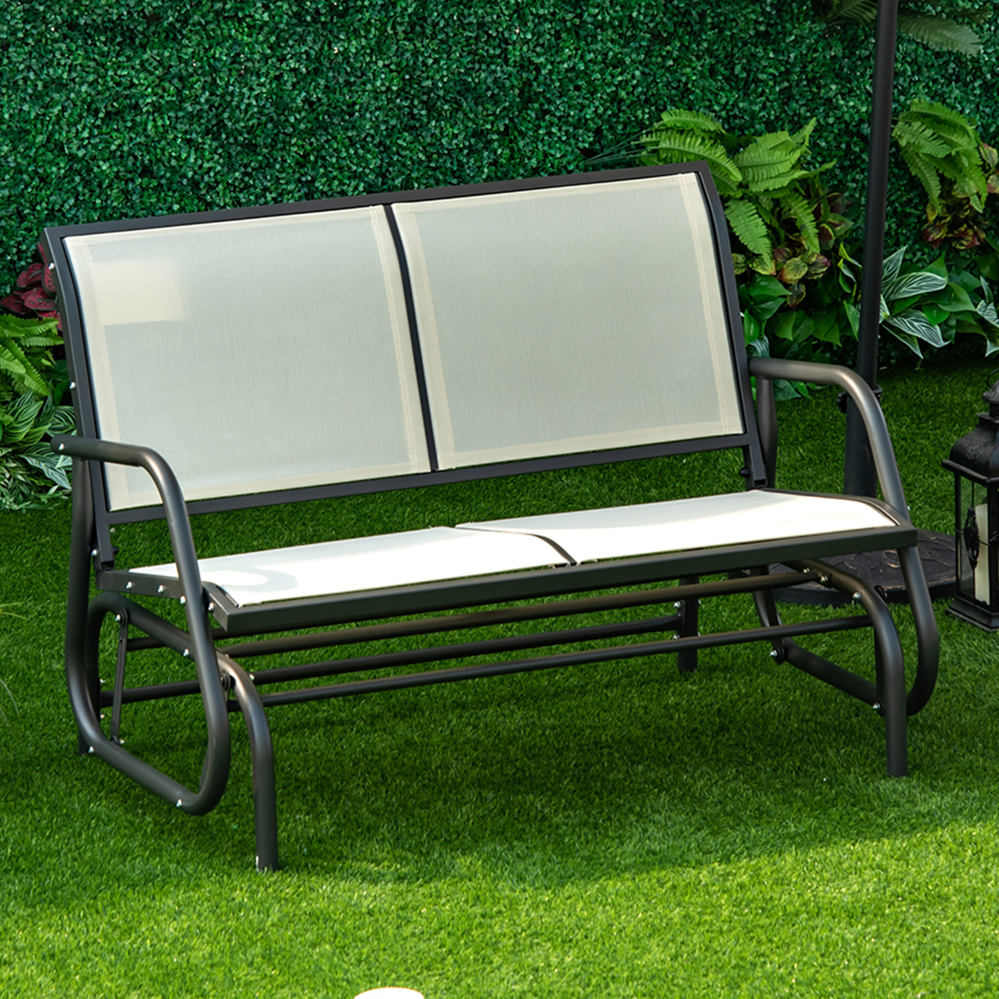 Outsunny schommelbank 120 cm x 70 cm x 88 cm
