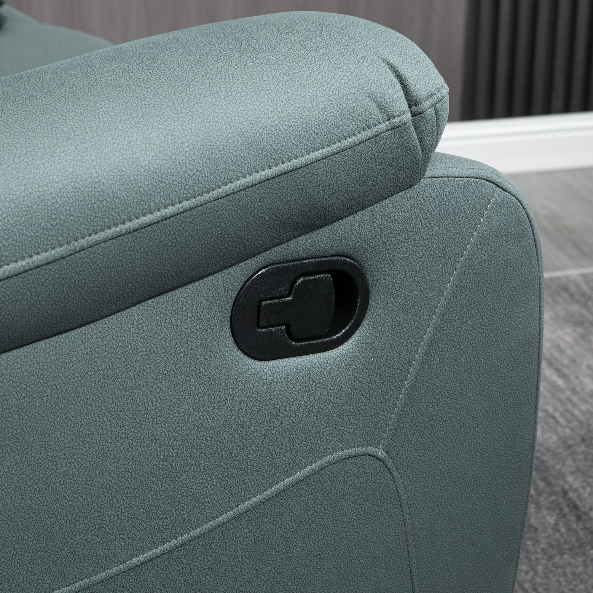 HOMCOM fauteuil met kantelverstelling tot 135°, 360 graden draaibaar, 93 cm x 100 cm x 98 cm, stalen frame, groen
