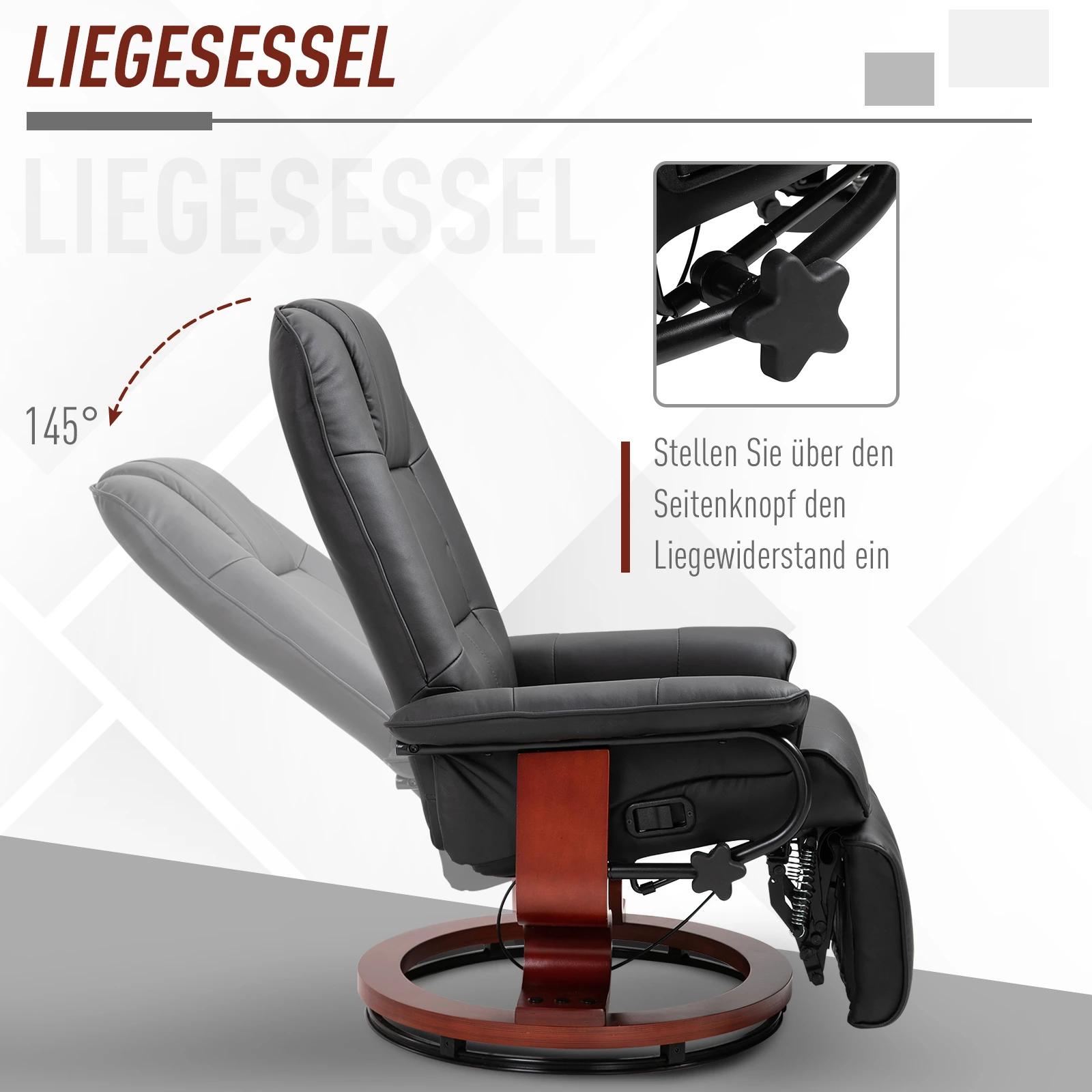 HOMCOM Relax TV-stoel fauteuil zwart