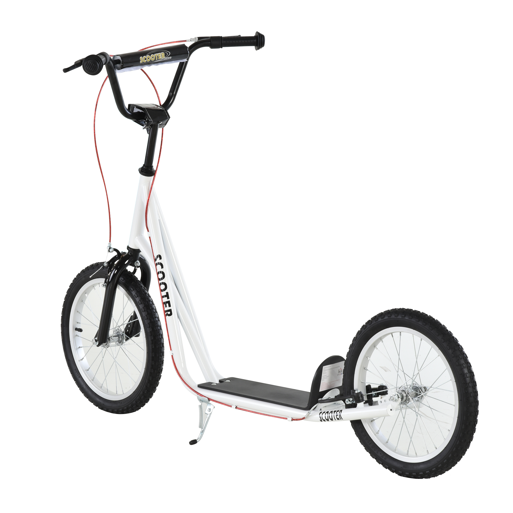 HOMCOM step scooter stadsscooter kinderen luchtband verstelbare step aluminium wit
