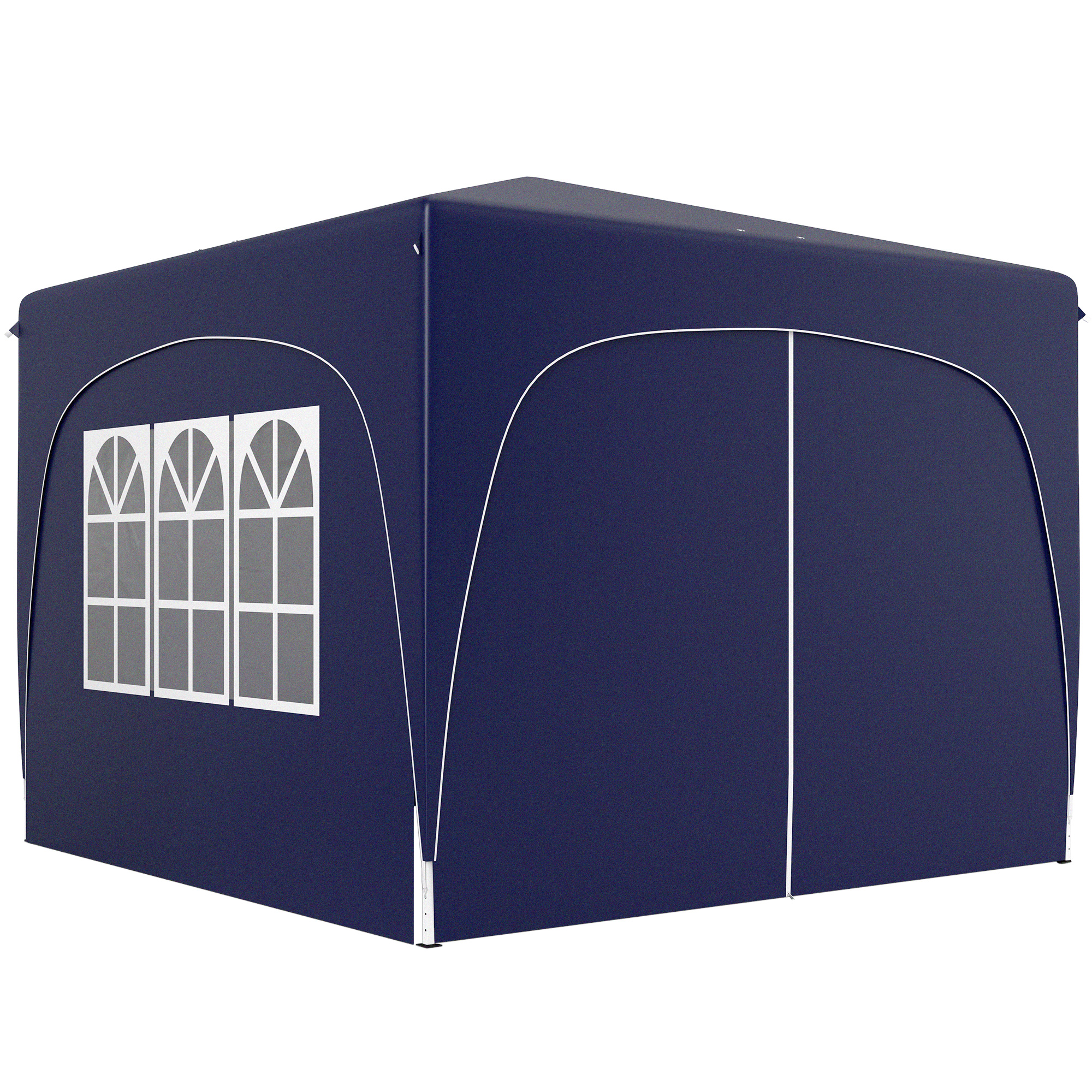 Outsunny 3 x 3 m Paviljoen, Pop-up Tuinpaviljoen met Zijwanden en Draagtas, UPF50+, Hoogteverstelbaar, Donkerblauw