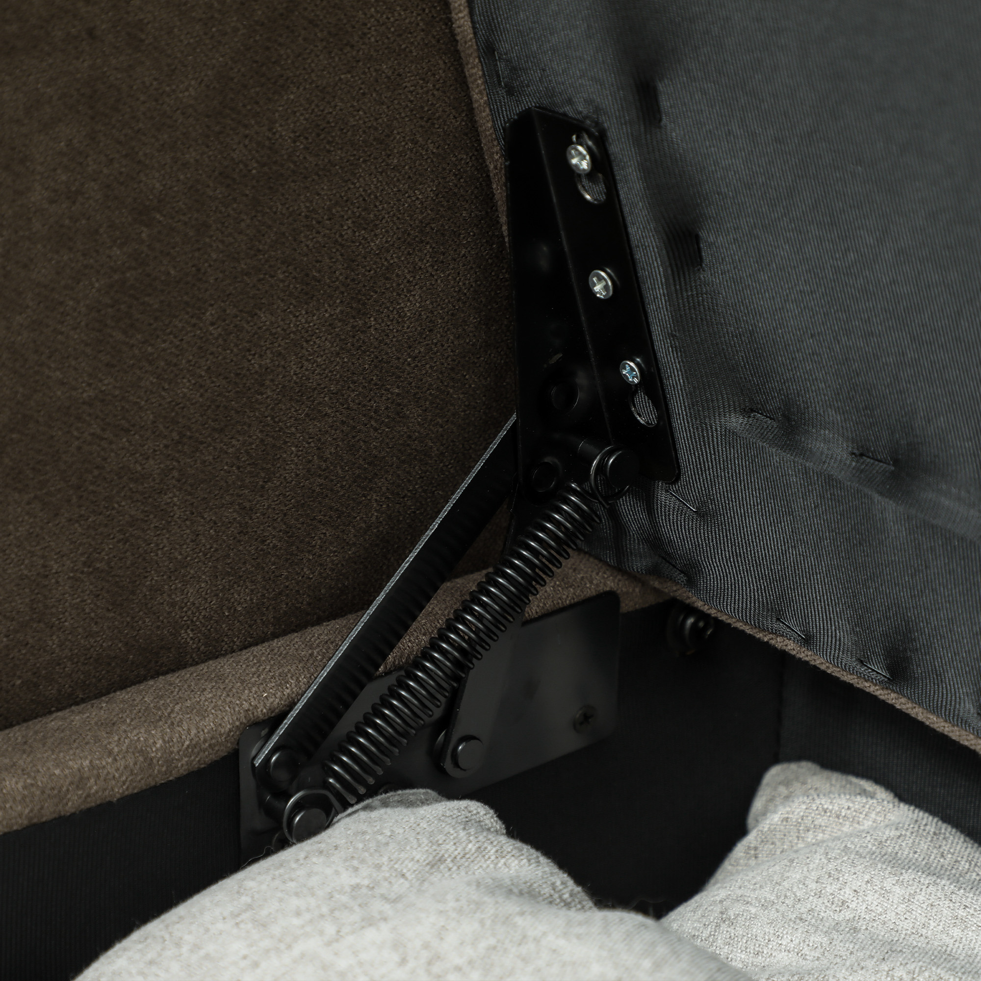 HOMCOM Tweezitsbank met Opbergruimte, Gestoffeerde Bank in Fluweellook met Rugkussens voor Woonkamer, Slaapkamer, Kantoor, Bruin