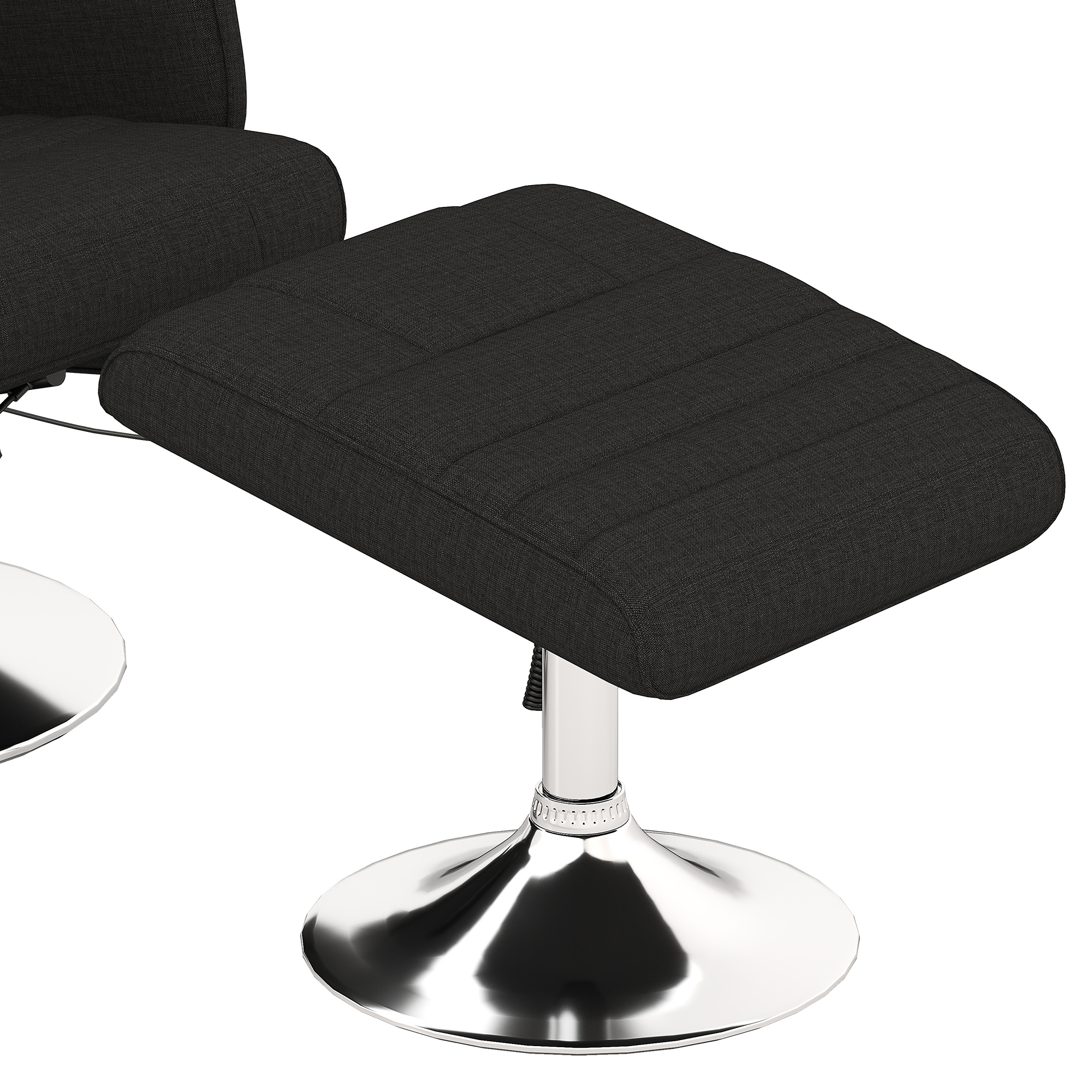 HOMCOM Massagesessel met Kruk, Kantelbare Rugleuning, 78 x 95 x 88 cm, Zwart