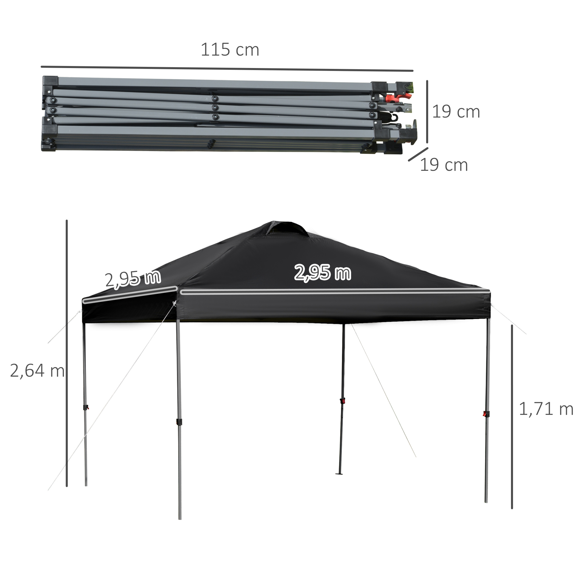 Outsunny tuinpaviljoen partytent