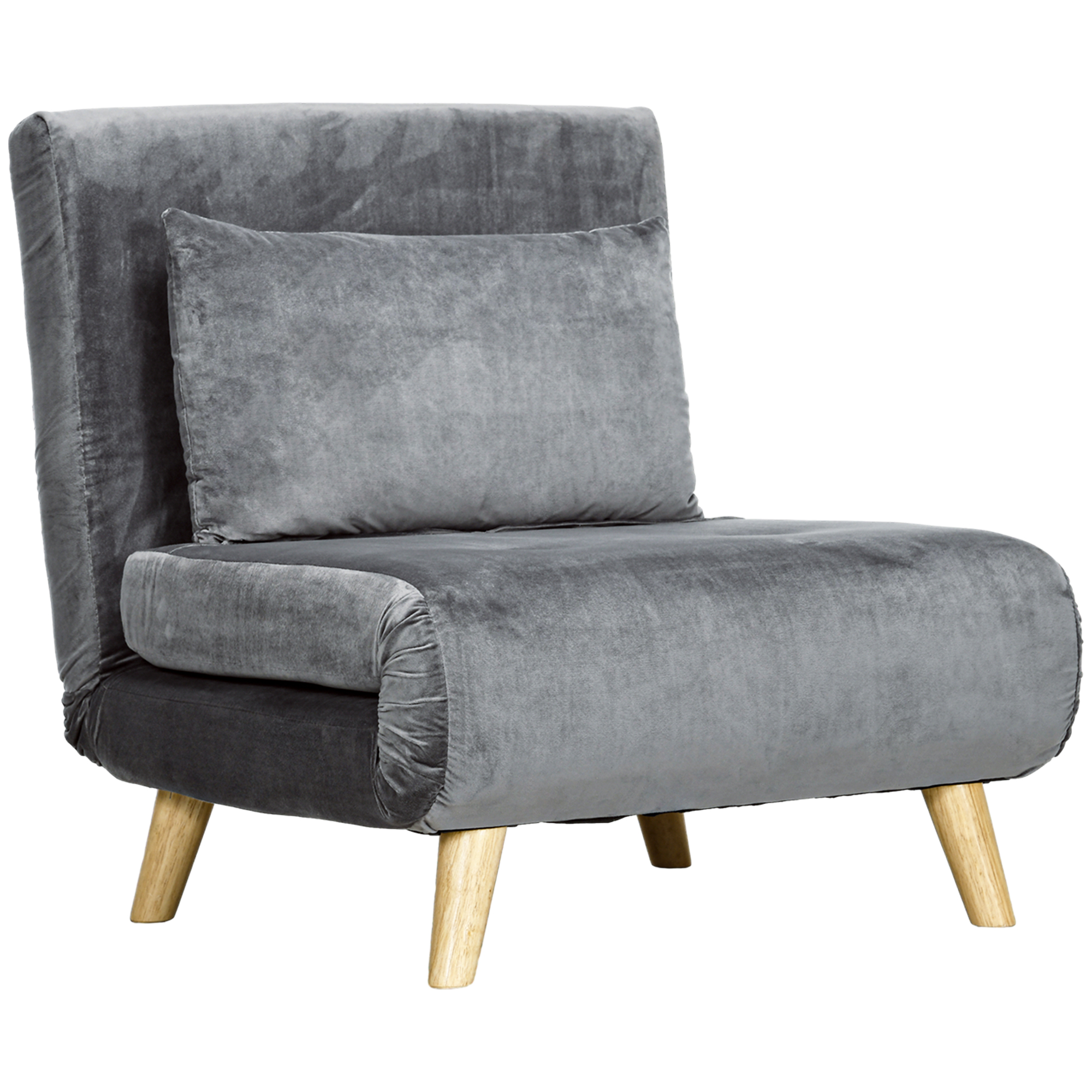 HOMCOM 2-in-1 Stoel, Relaxstoel, Gastenbed, 72 cm x 78 cm x 79 cm, Grijs