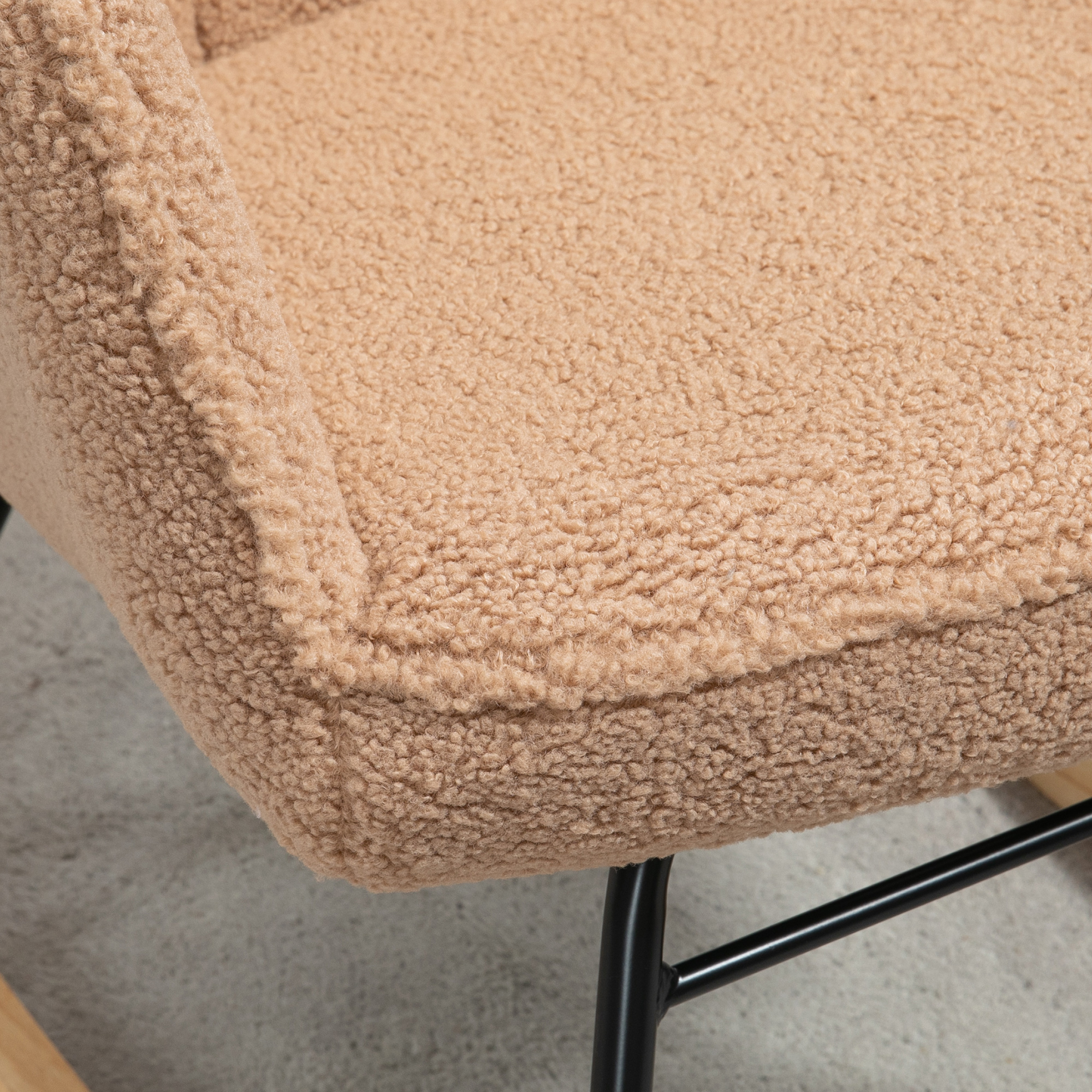 HOMCOM Schommelstoel in Retro-Design, Massief Hout, Stoel, Relaxstoel, 92 cm x 71 cm x 101 cm, Bruin