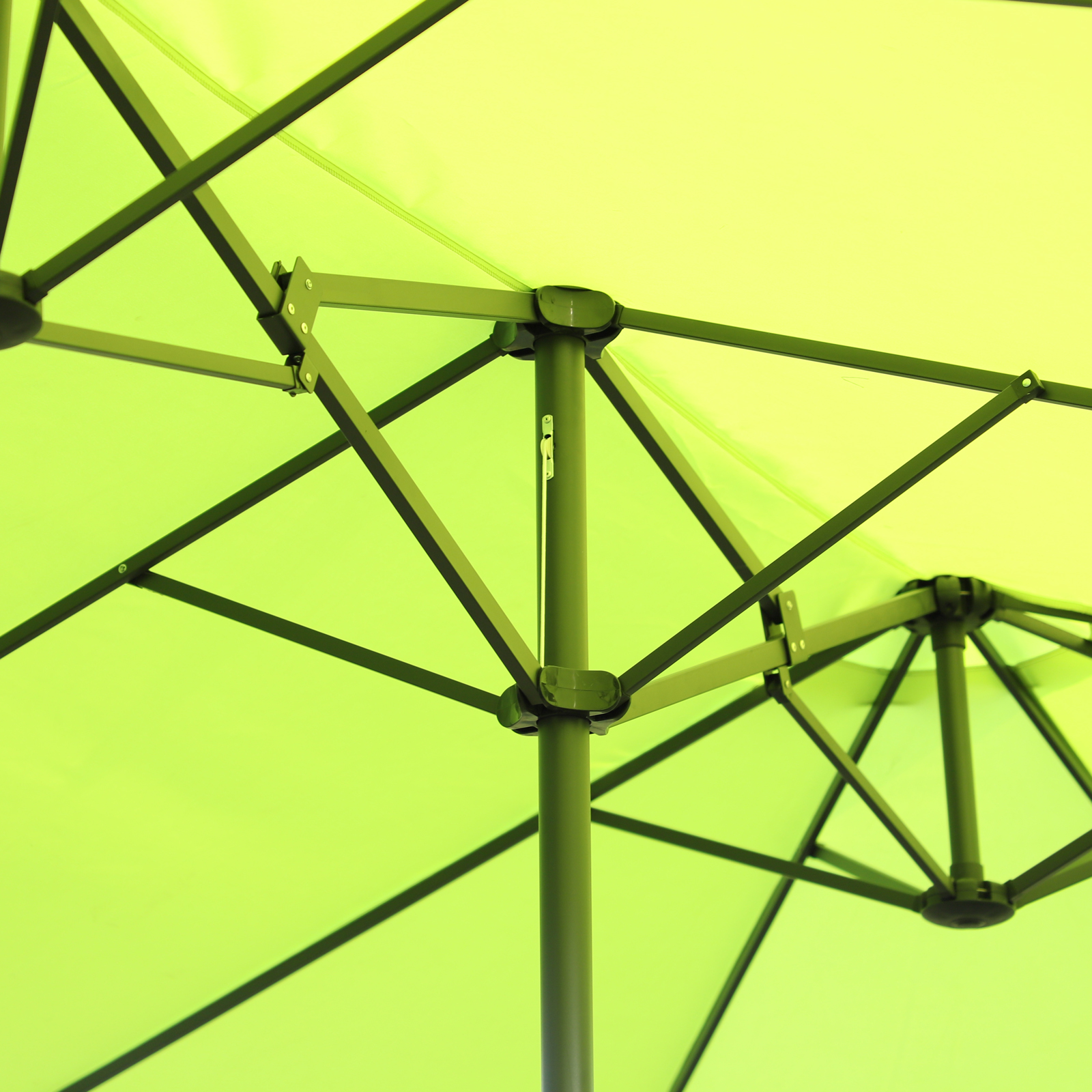 Outsunny Dubbele Parasol Tuinparasol Marktparasol Terrasparasol met Handkruk Groen Ovaal 460 x 270 x 240 cm