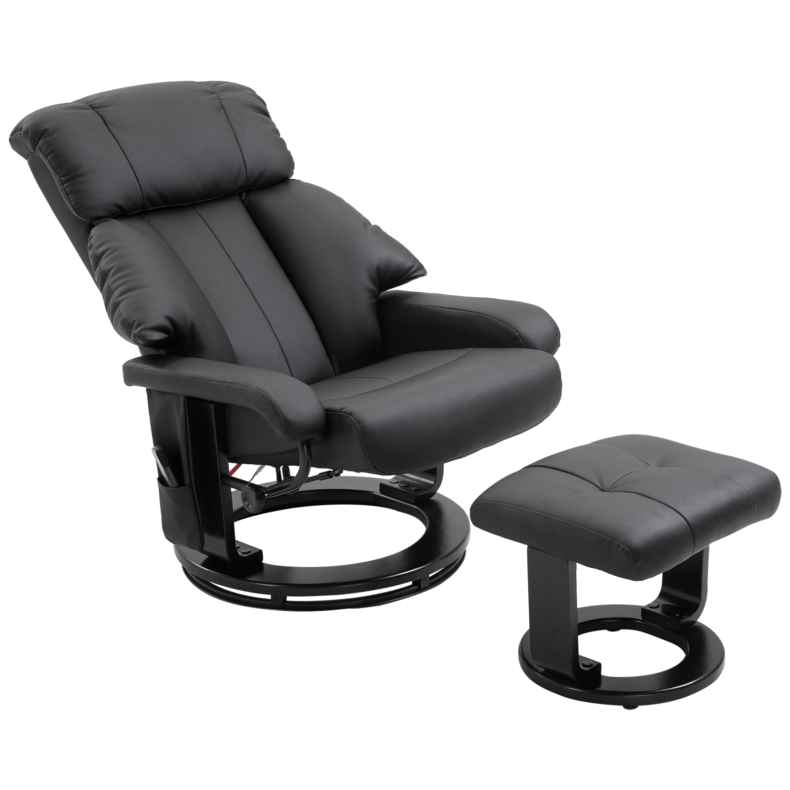 HOMCOM relaxfauteuil met massagestoel incl. kruk zwart