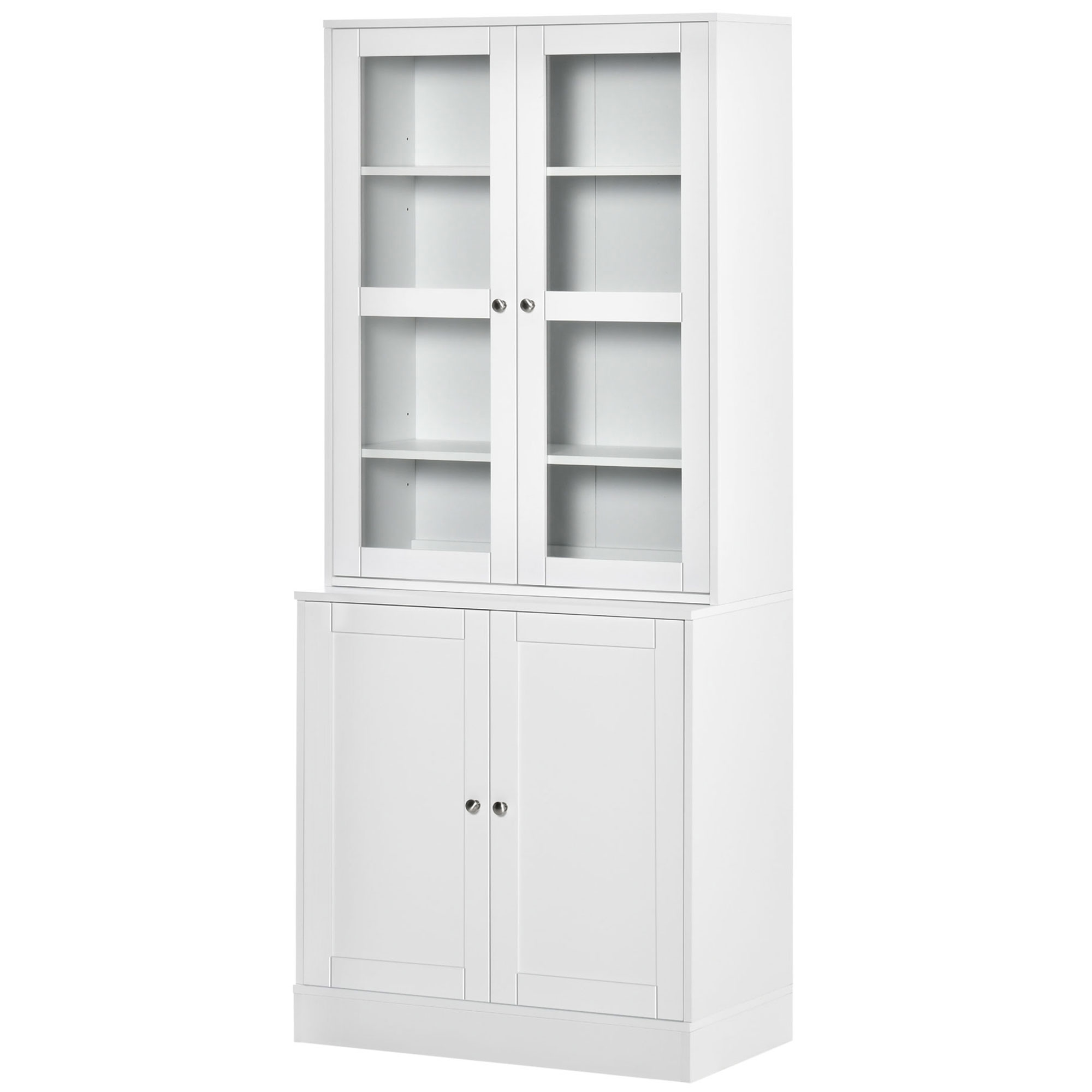 HOMCOM Boekenplank Wandplank Plank, 2 planken, 76 cm x 40 cm x 178,5 cm, Wit