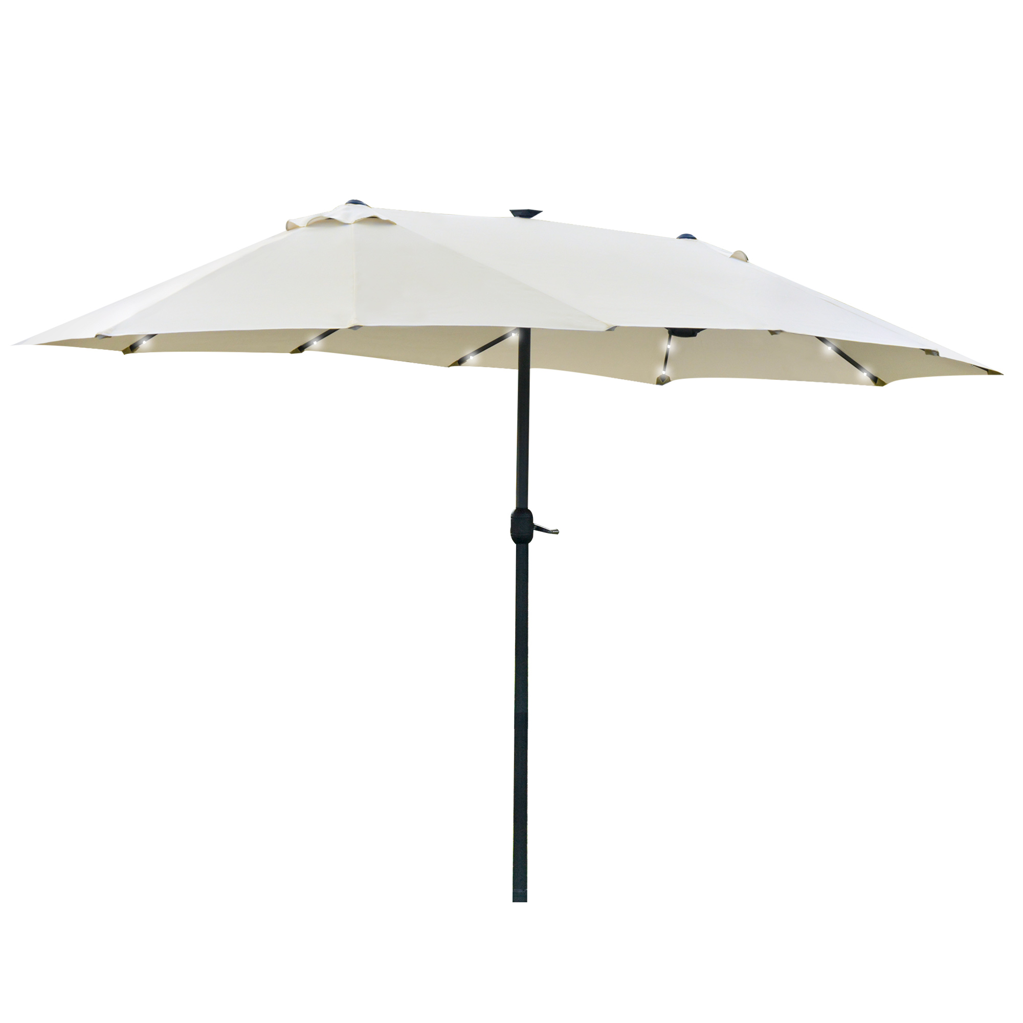 Outsunny parasol ovaal crème wit 440 x 260 cm